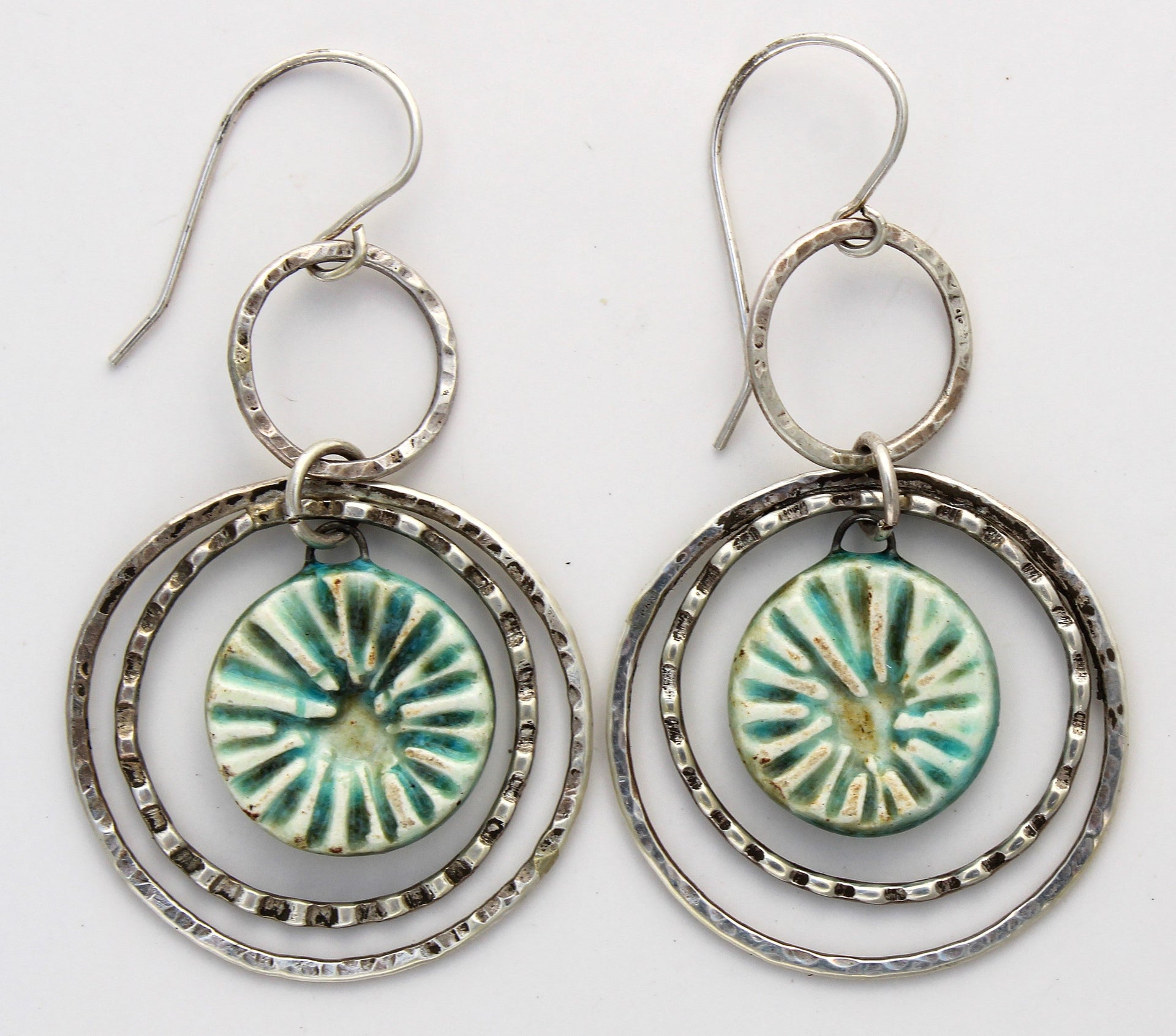 Metalwork and Ceramic Earrings