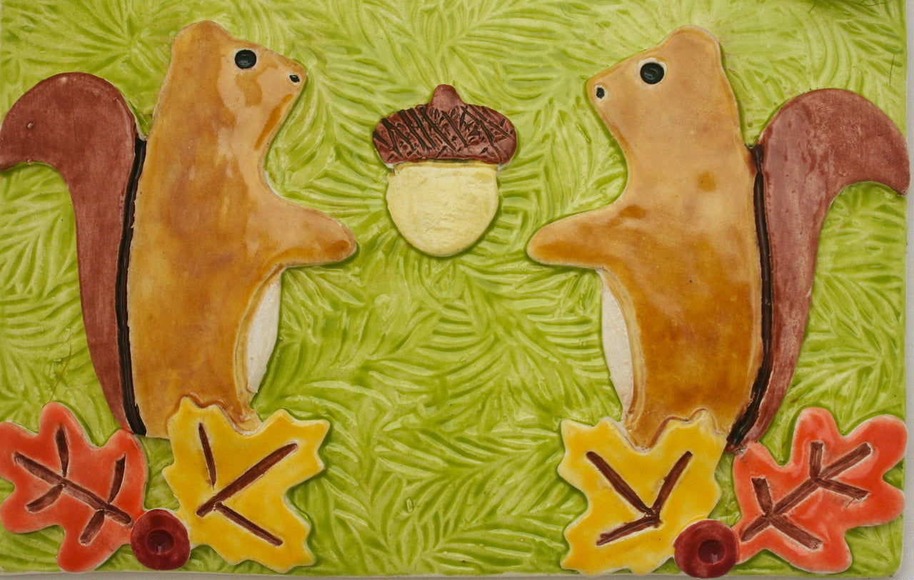 Squirrel Ceramic Wall Art Tile 1