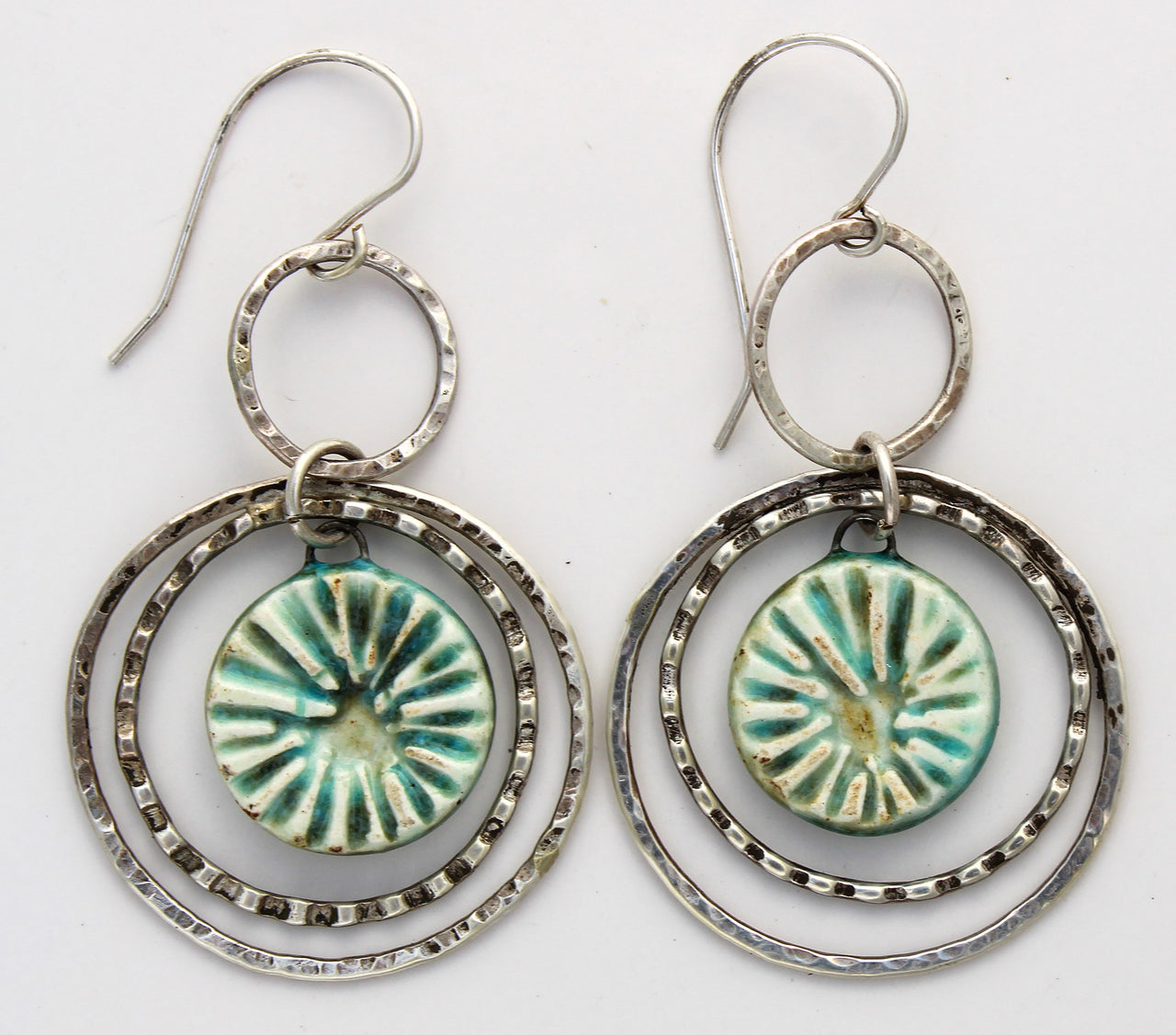 Sterling Silver and Ceramic Earrings 1001