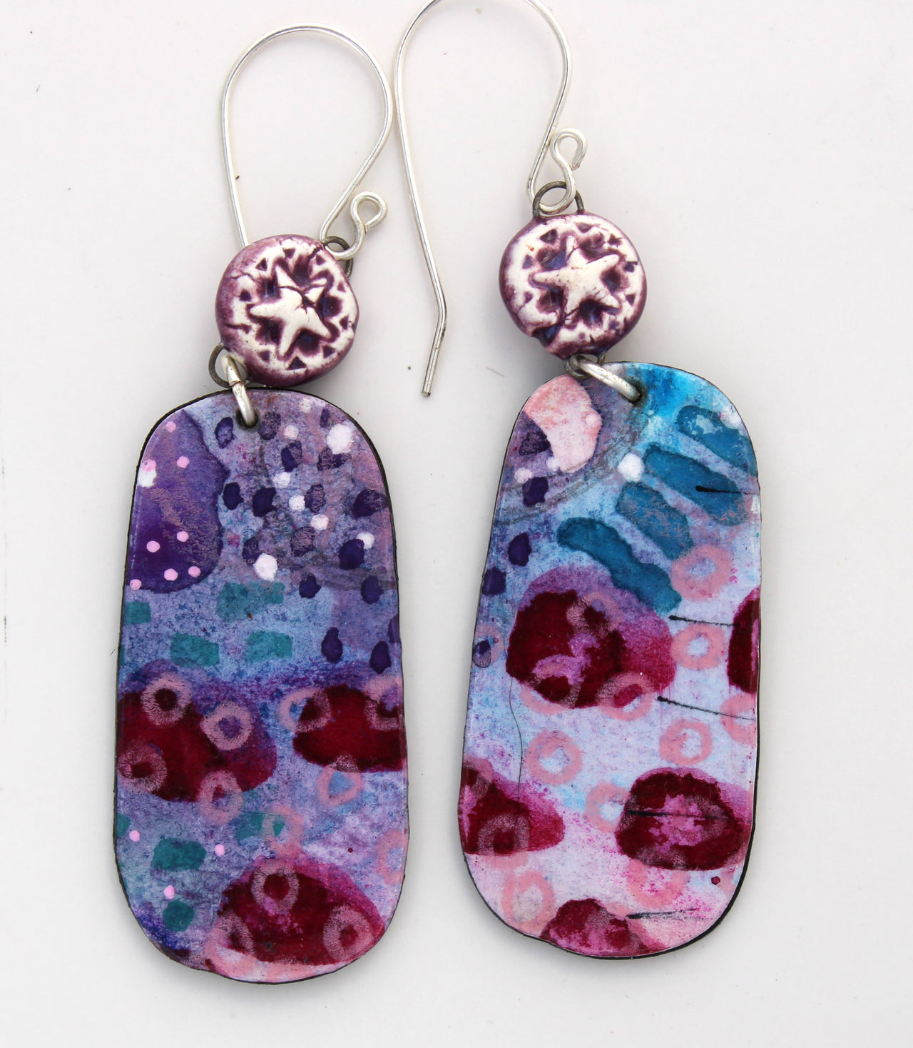 Hand-Painted Paper Earrings 1001