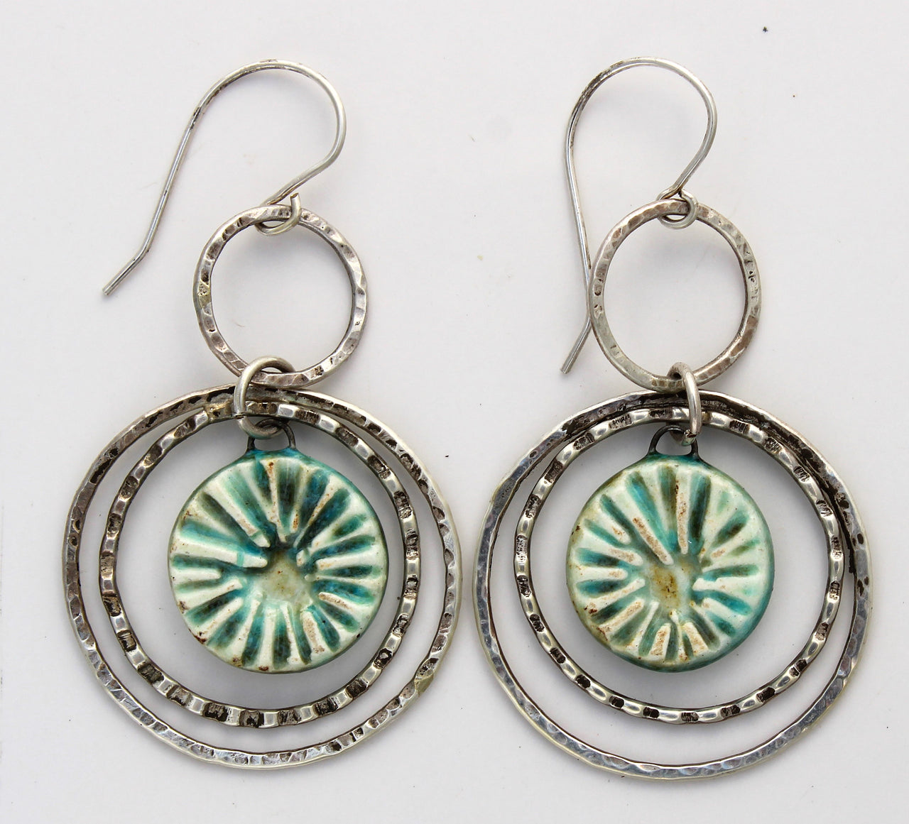 Sterling Silver and Ceramic Earrings 1001