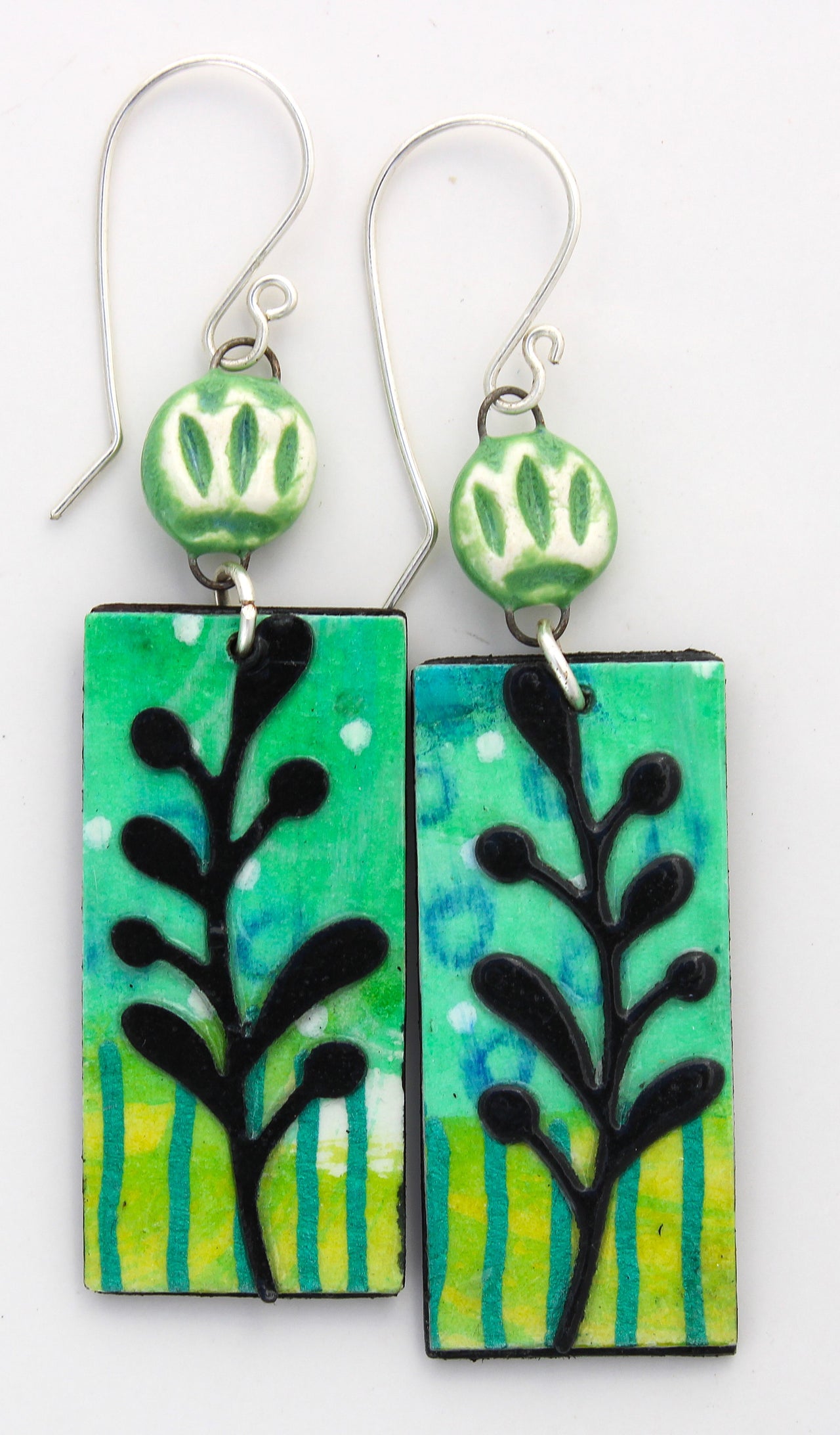 Hand-Painted Paper Earrings 1004