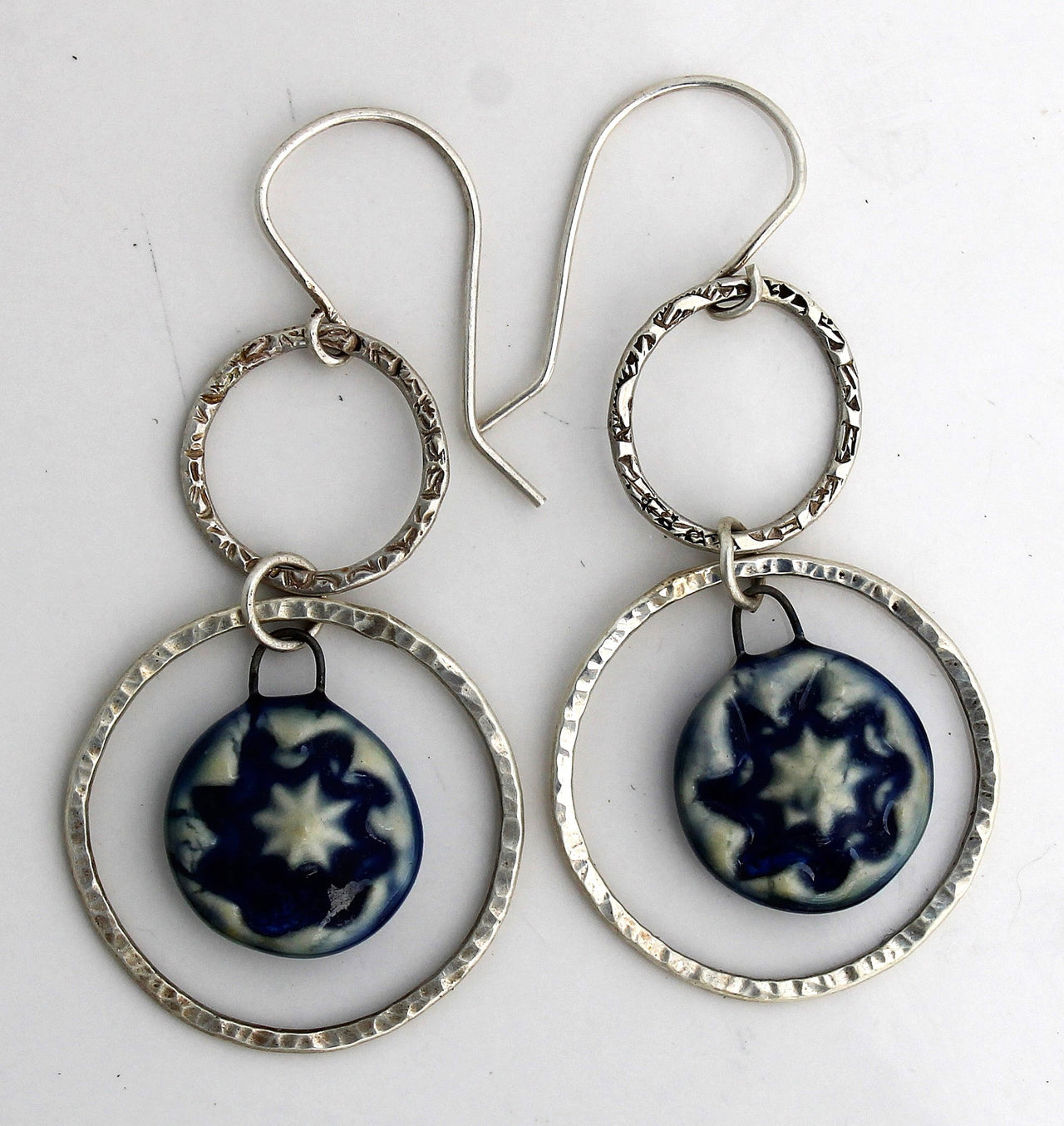 Sterling Silver and Ceramic Earrings 1005