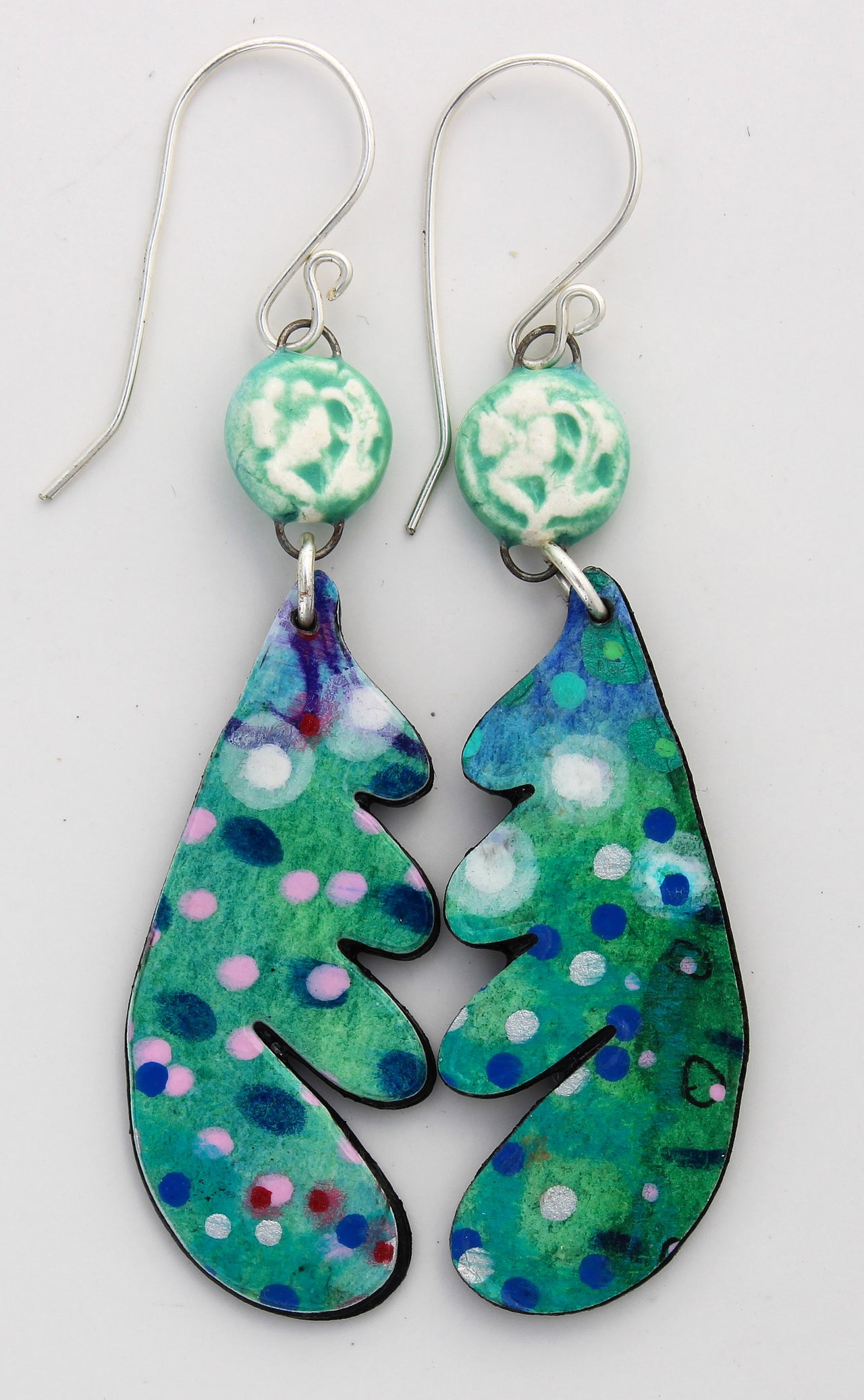 Hand-Painted Paper Earrings 1005