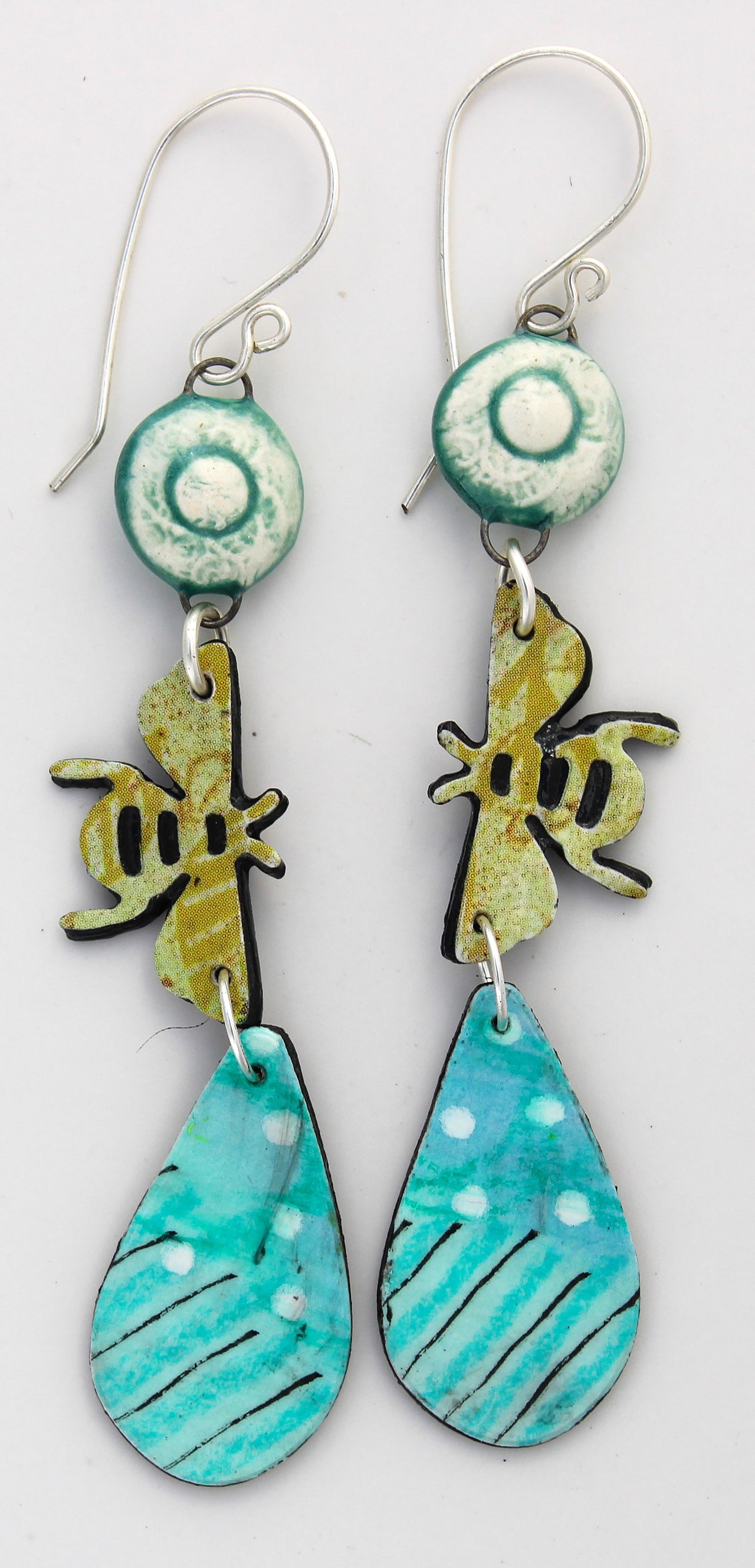 Hand-Painted Paper Earrings 1007