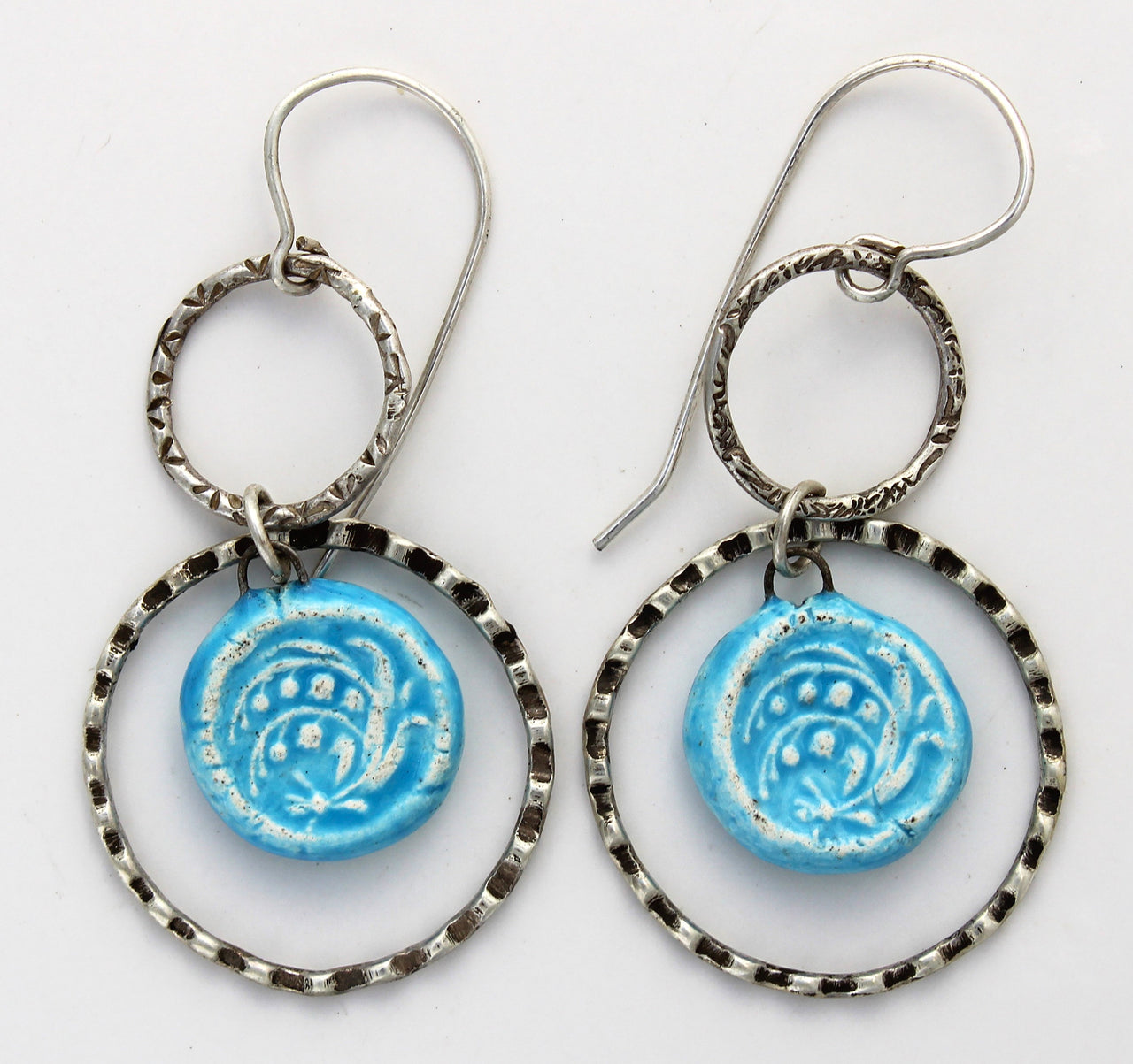 Sterling Silver and Ceramic Earrings 1008