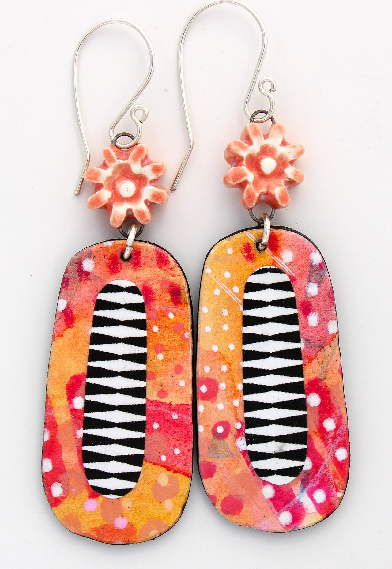 Hand-Painted Paper Earrings 1008