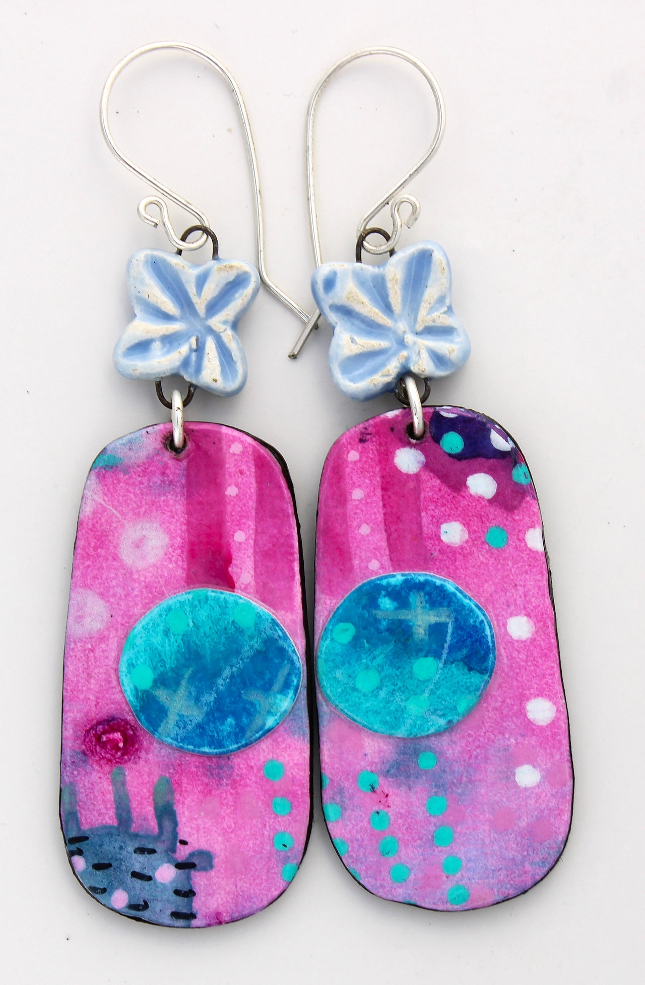 Hand-Painted Paper Earrings 1013