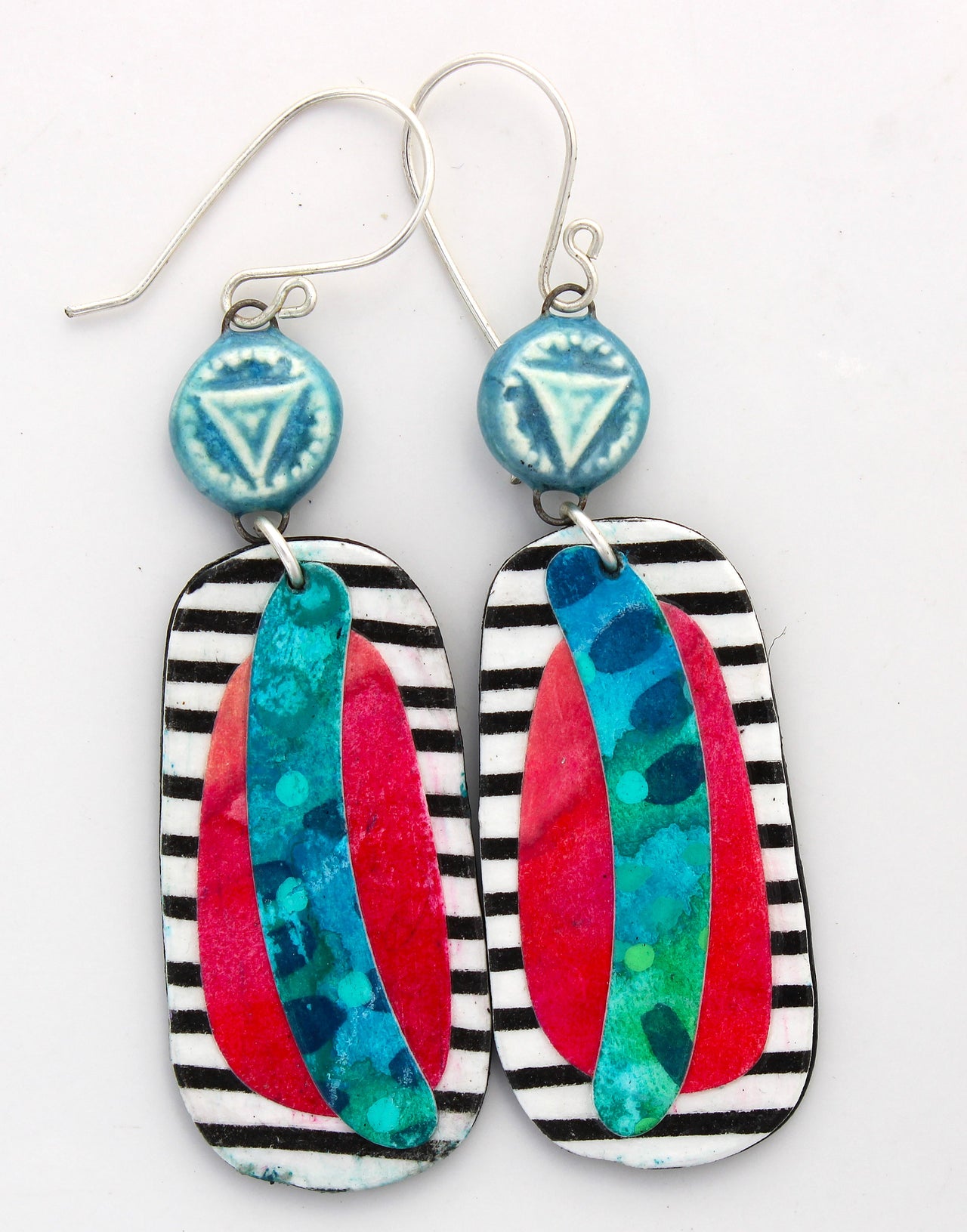 Hand-Painted Paper Earrings 1015