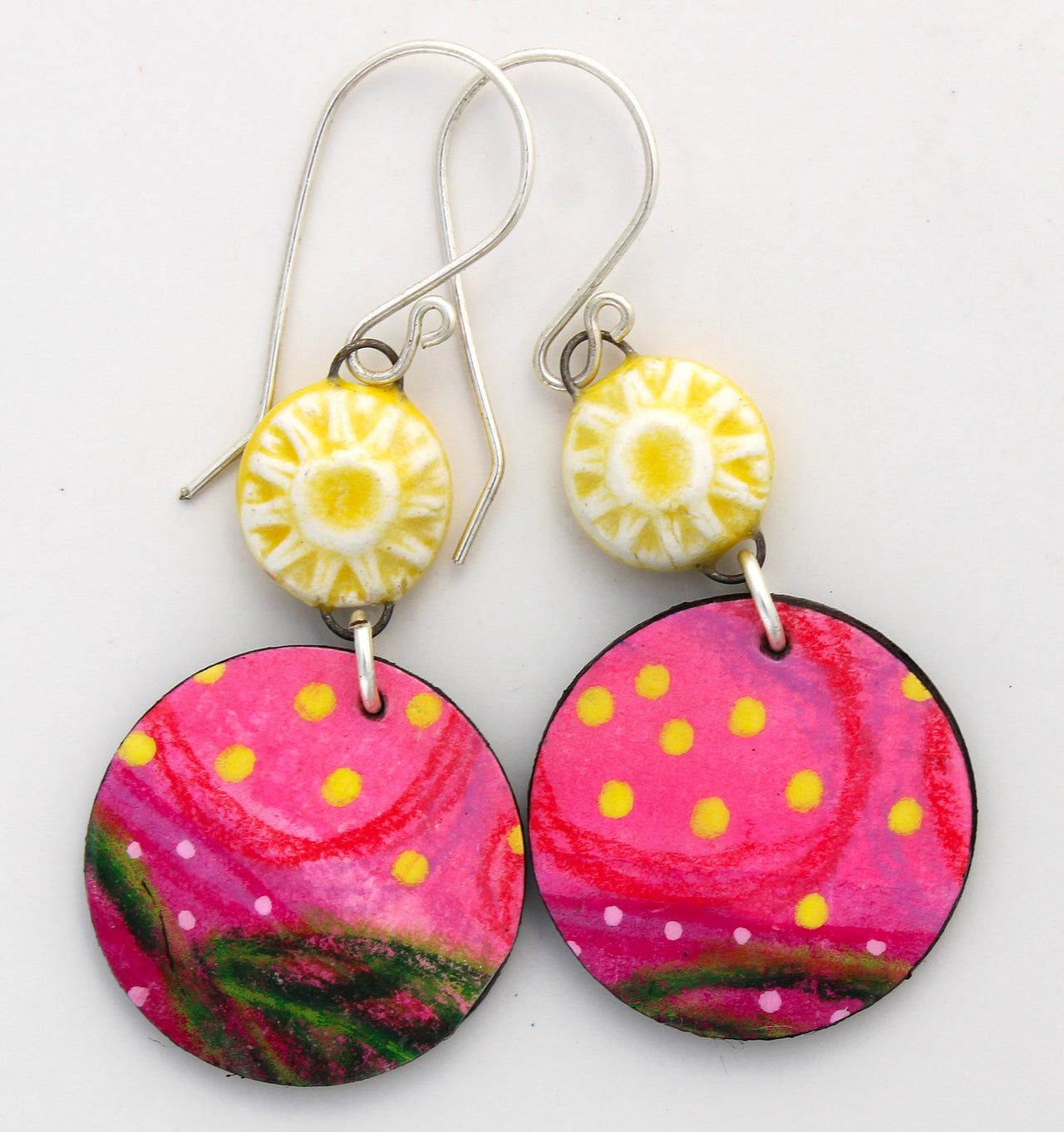 Hand-Painted Paper Earrings 1017