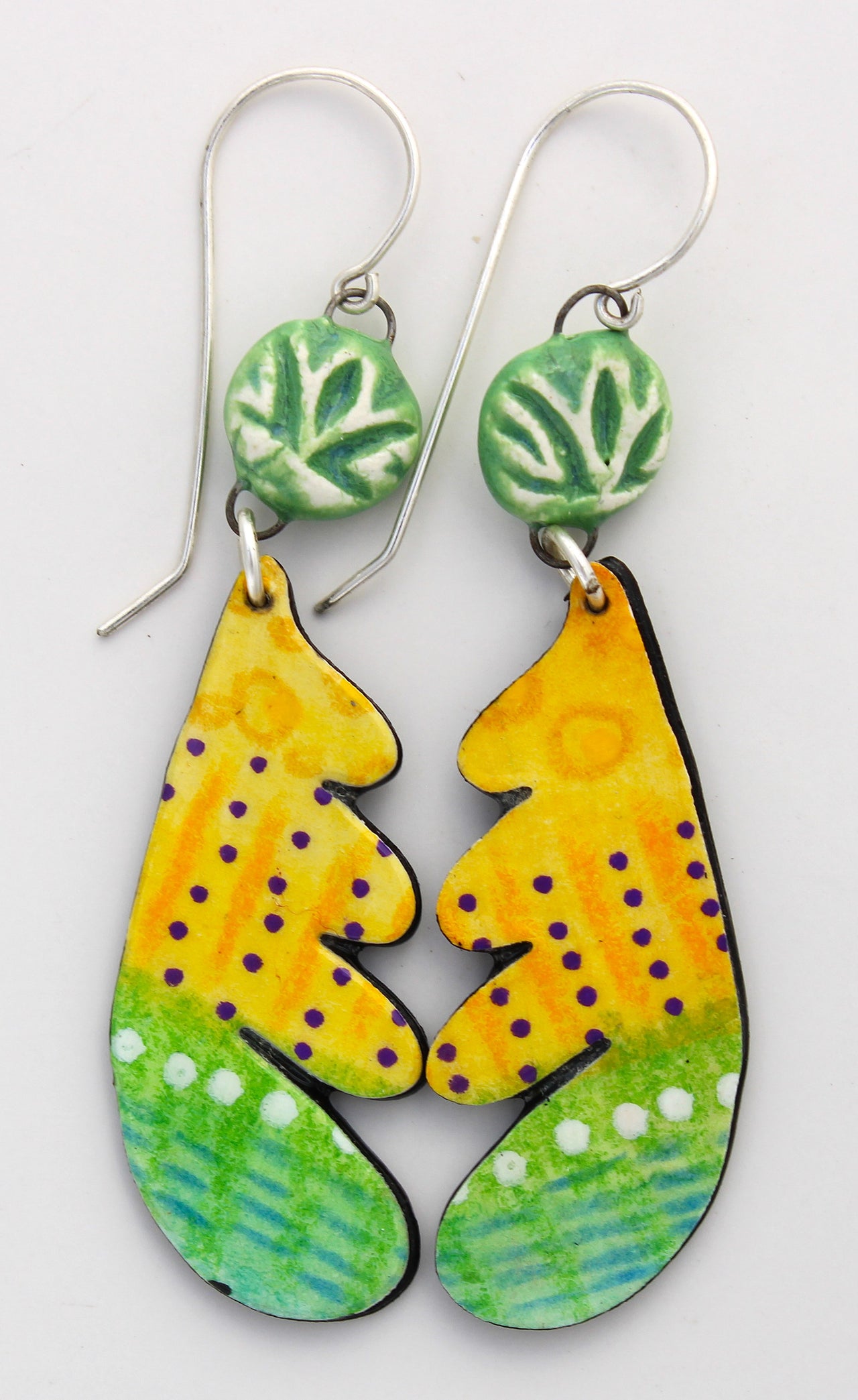 Hand-Painted Paper Earrings 1018
