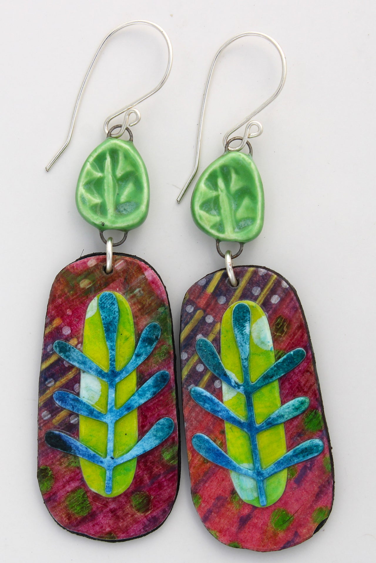 Hand-Painted Paper Earrings 1020