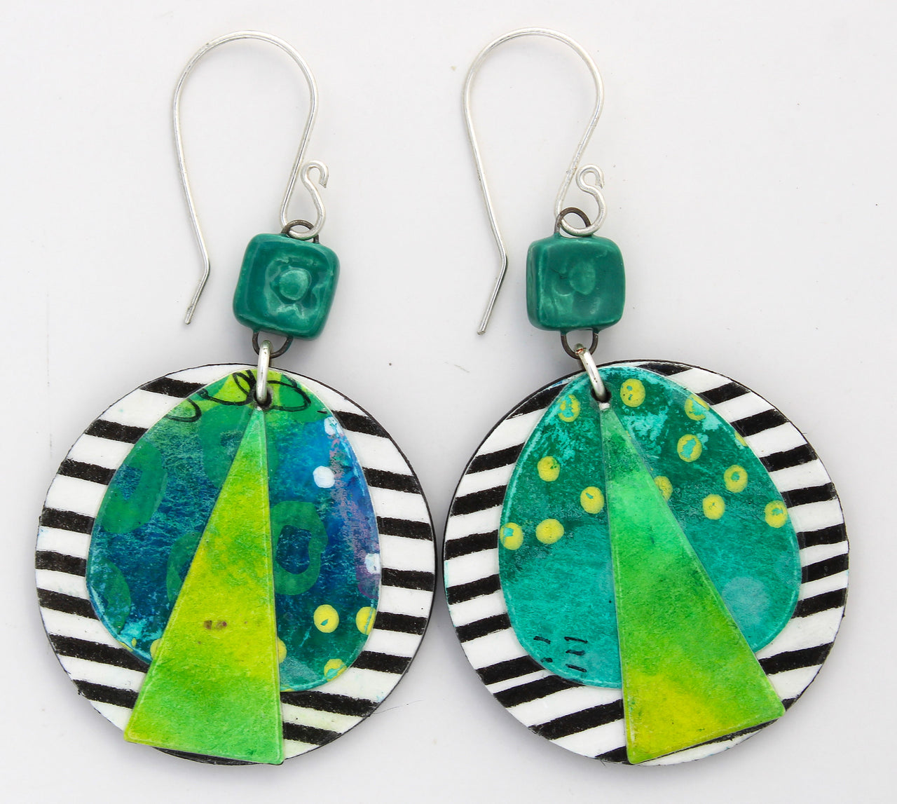 Hand-Painted Paper Earrings 1021