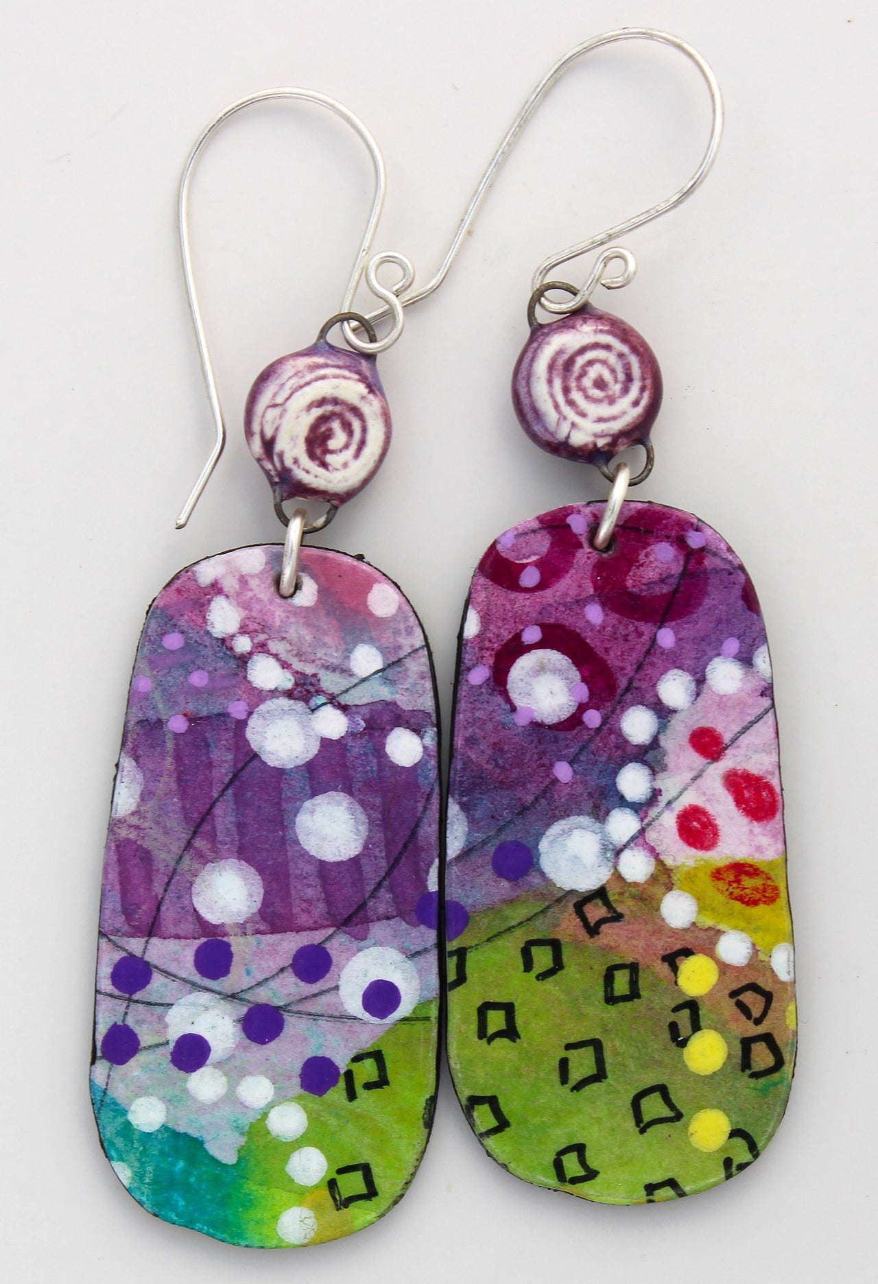 Hand-Painted Paper Earrings 1025