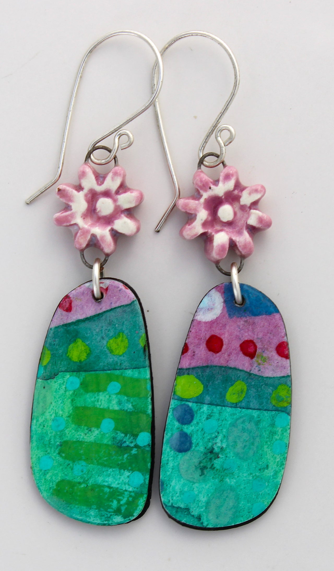 Hand-Painted Paper Earrings 1026
