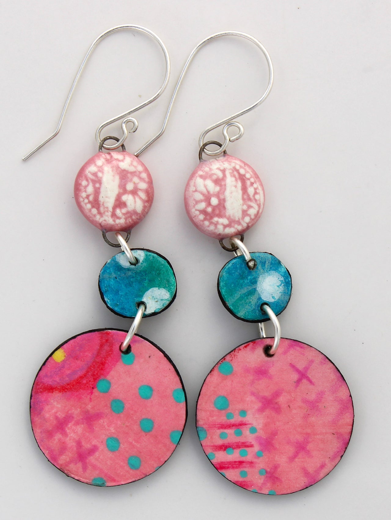 Hand-Painted Paper Earrings 1027