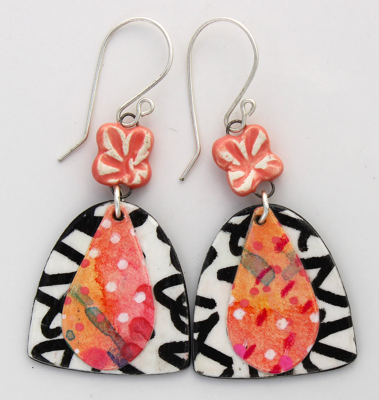 Hand-Painted Paper Earrings 1028