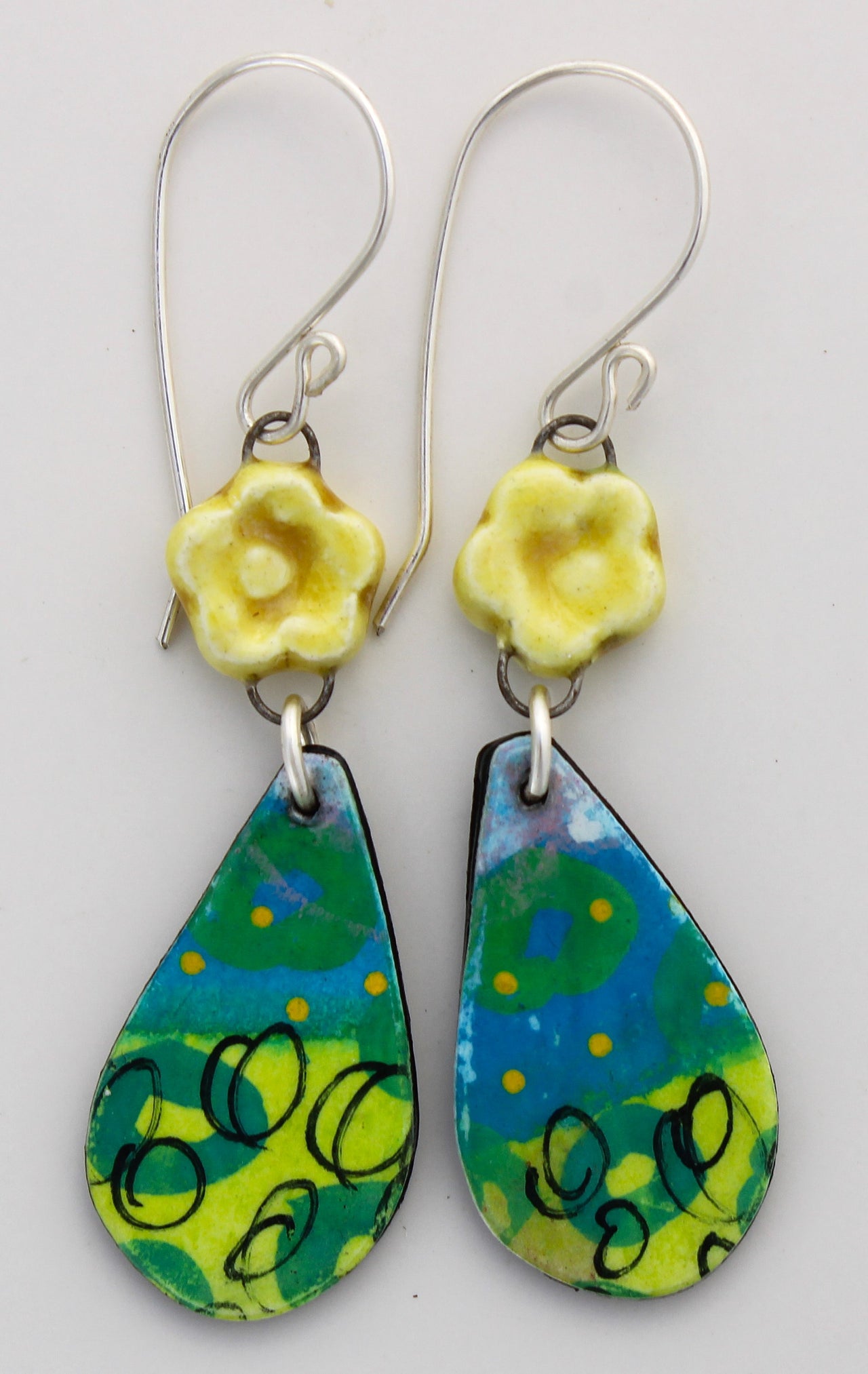 Hand-Painted Paper Earrings 1030