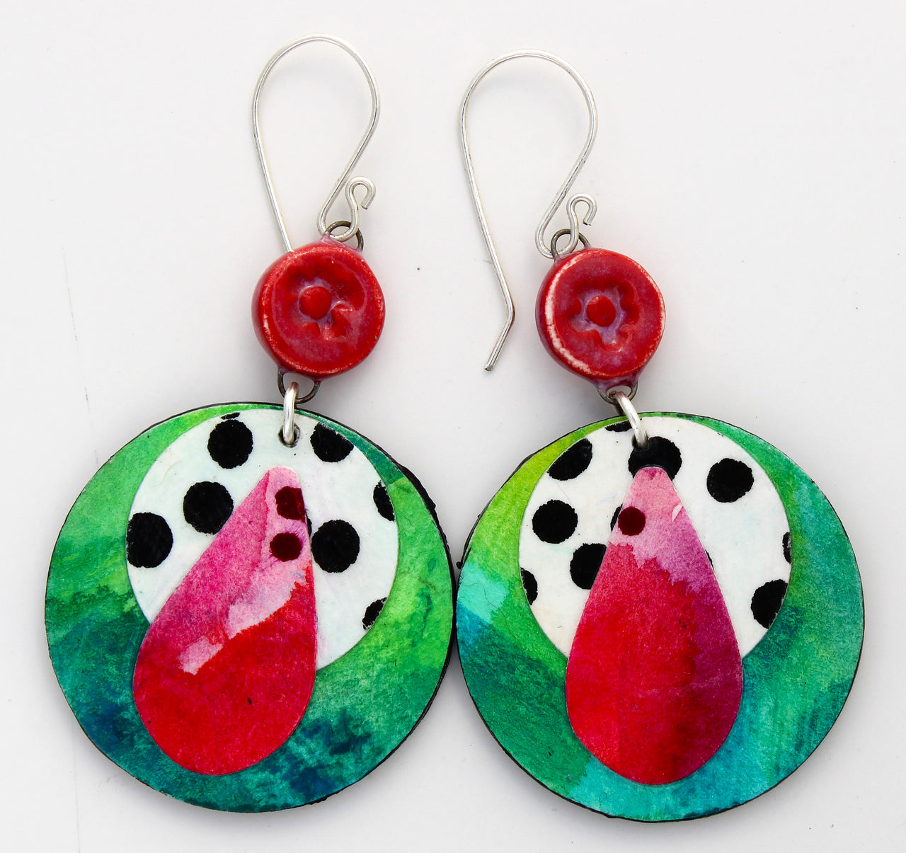 Hand-Painted Paper Earrings 1032