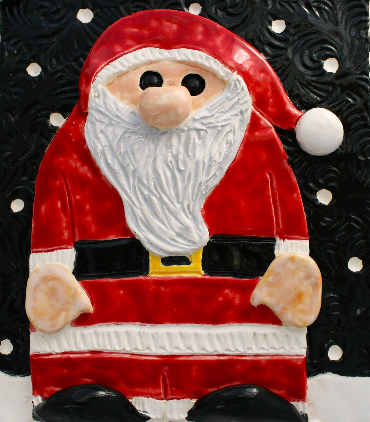 Holiday Santa Ceramic Wall Art Tile 1