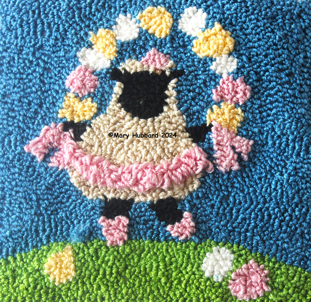 May Day Sheep Punch Needle Embroidery Pattern