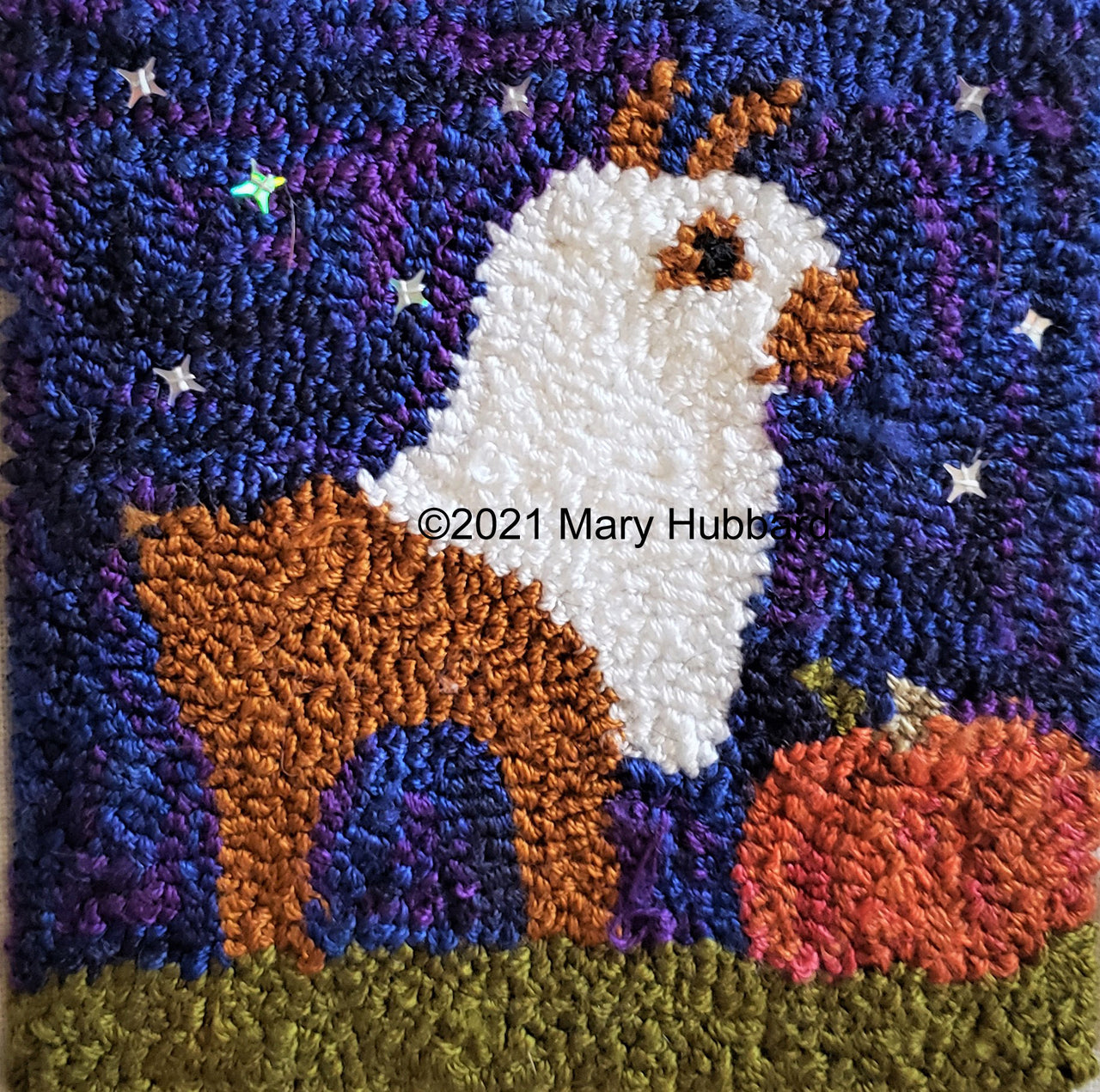 Alpaca Ghost Punch Needle Embroidery PDF Pattern