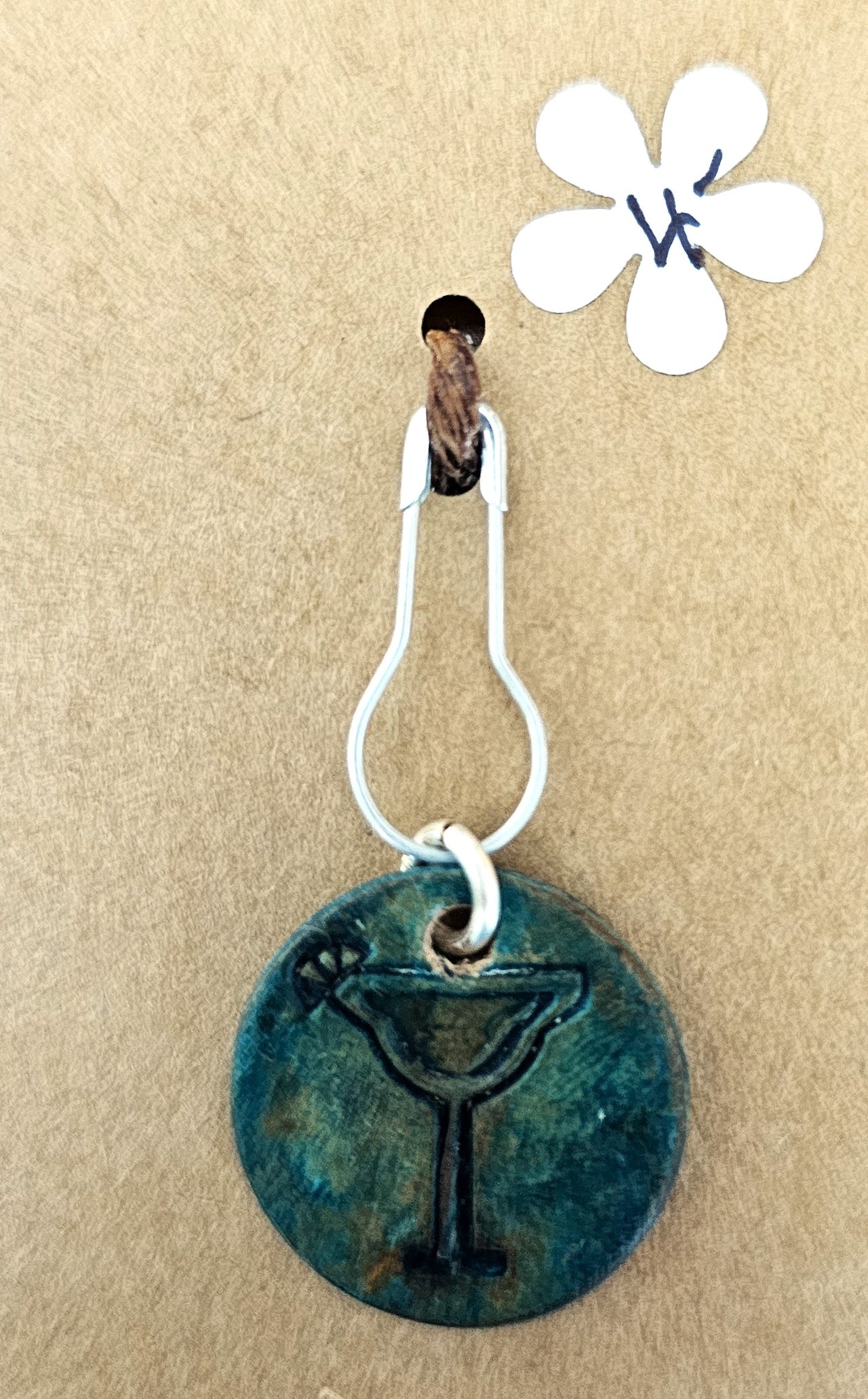 Leather Martini Progress/Stitch Marker