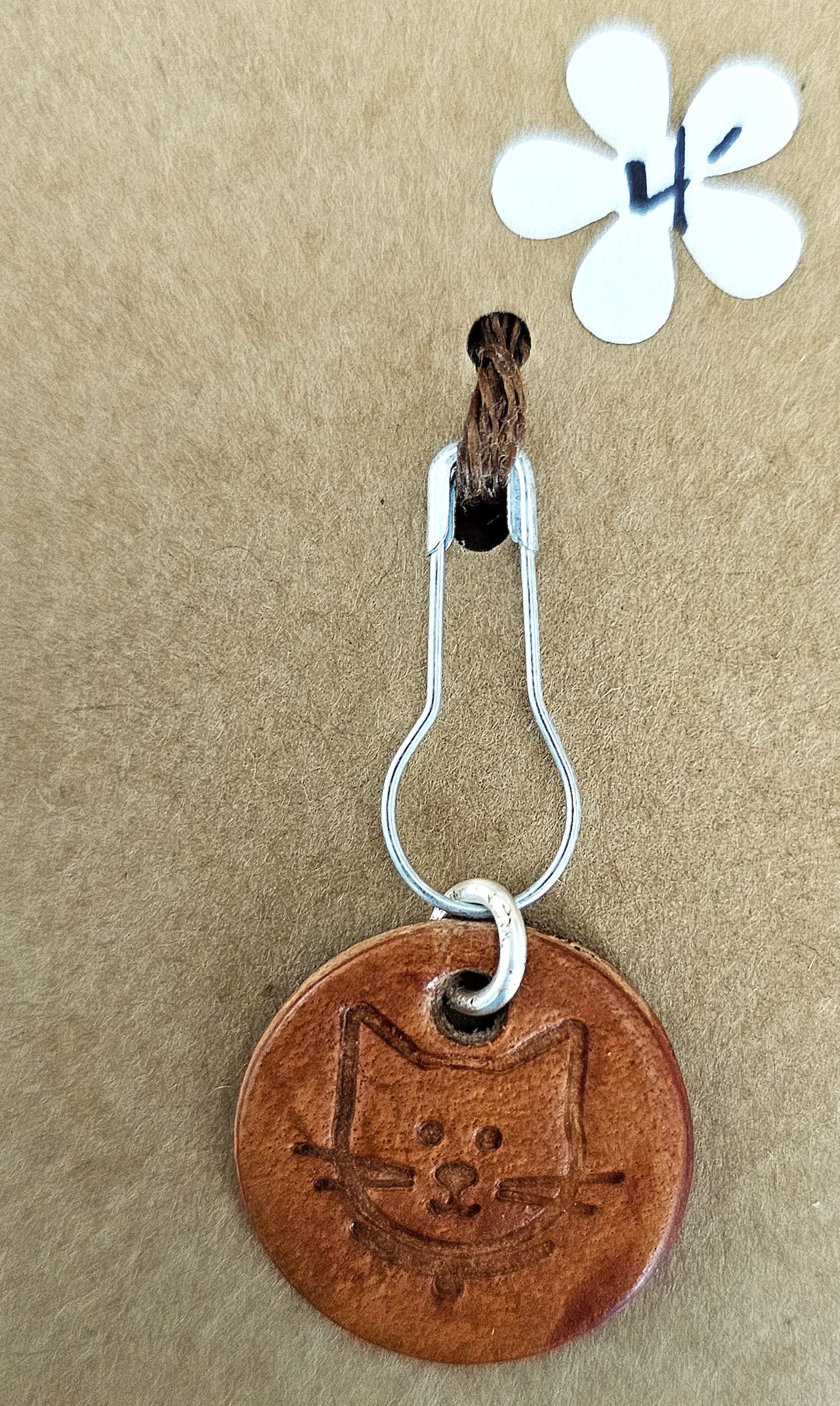 Leather Cat Progress Stitch Marker
