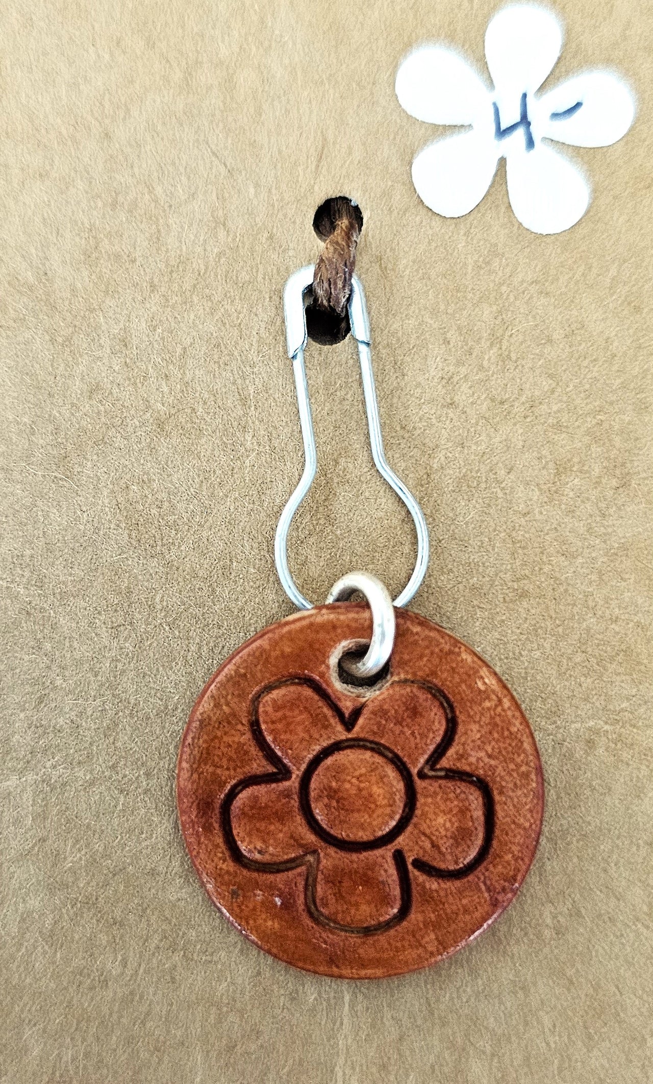 Leather Flower Progress/Stitch Marker