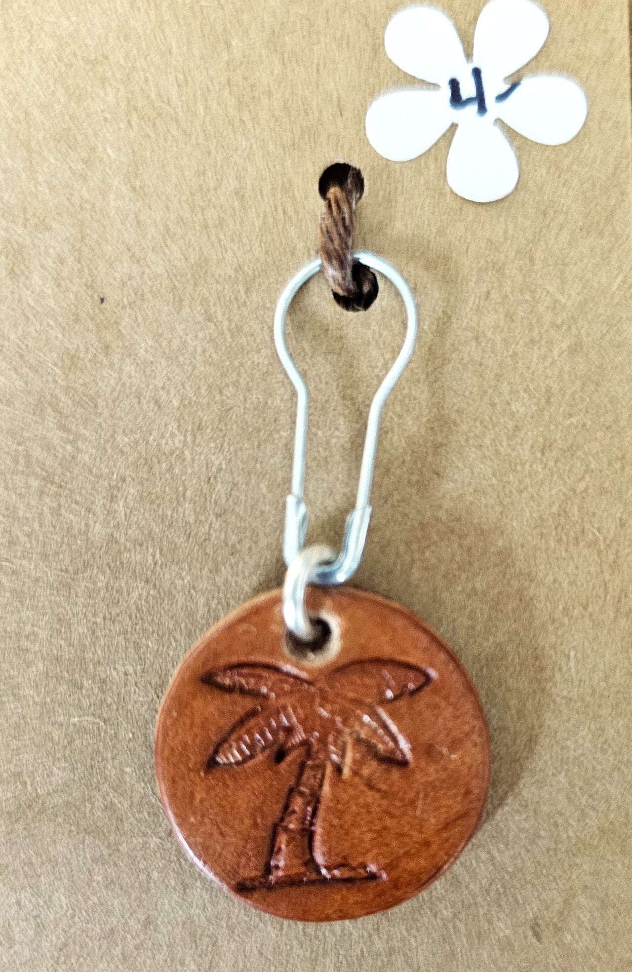 Leather Palm Tree Progress/Stitch Marker