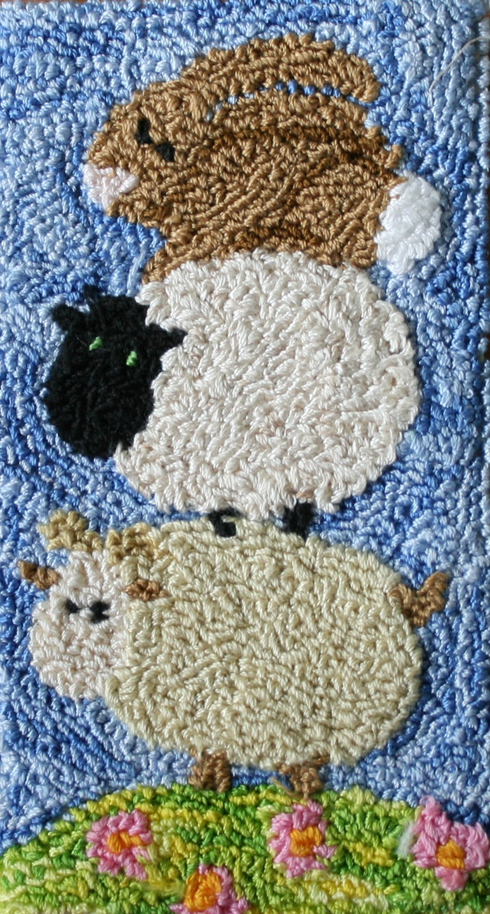 Goat With Friends Punch Needle Embroidery PDF Pattern