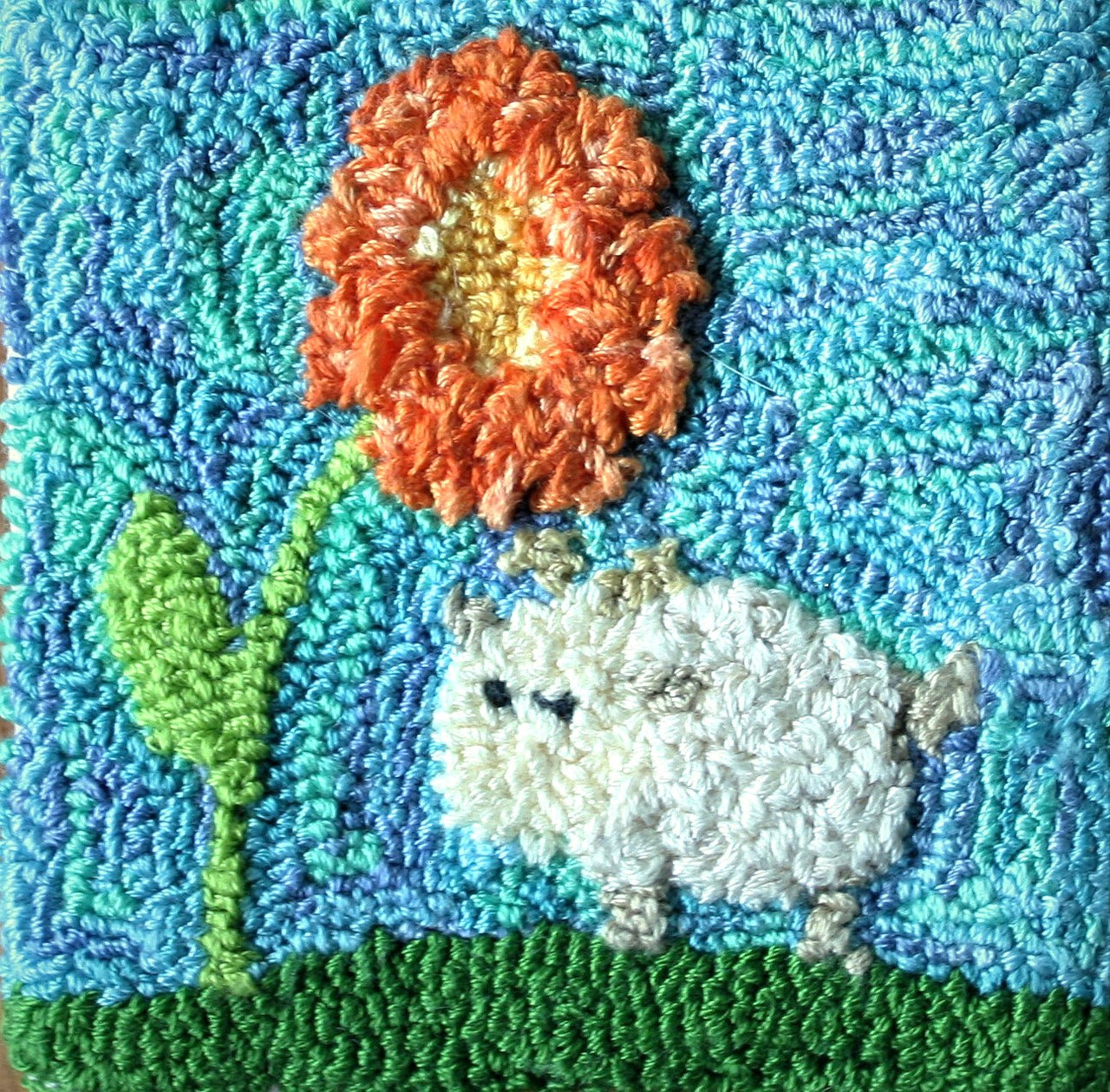 Goat in the Garden Punch Needle Embroidery PDF Pattern