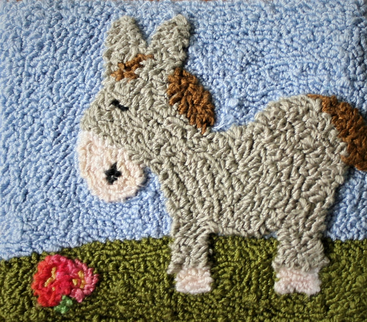 Happy Donkey Punch Needle Embroidery PDF Pattern