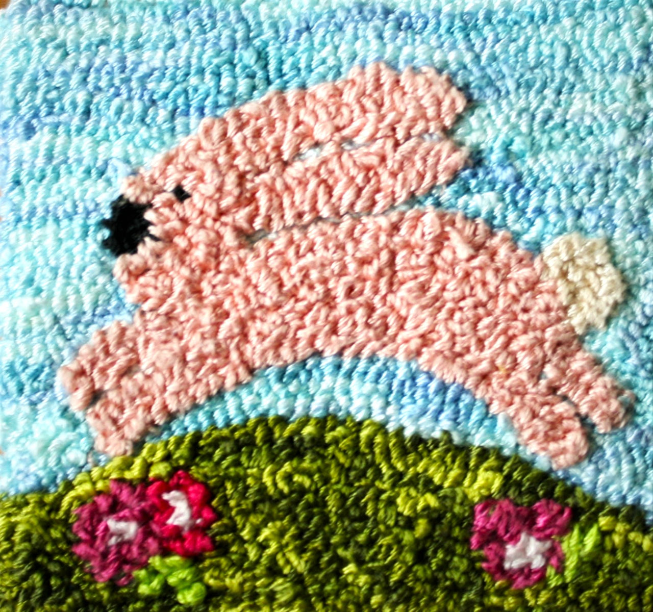 Happy Spring Rabbit Punch Needle Embroidery PDF Pattern