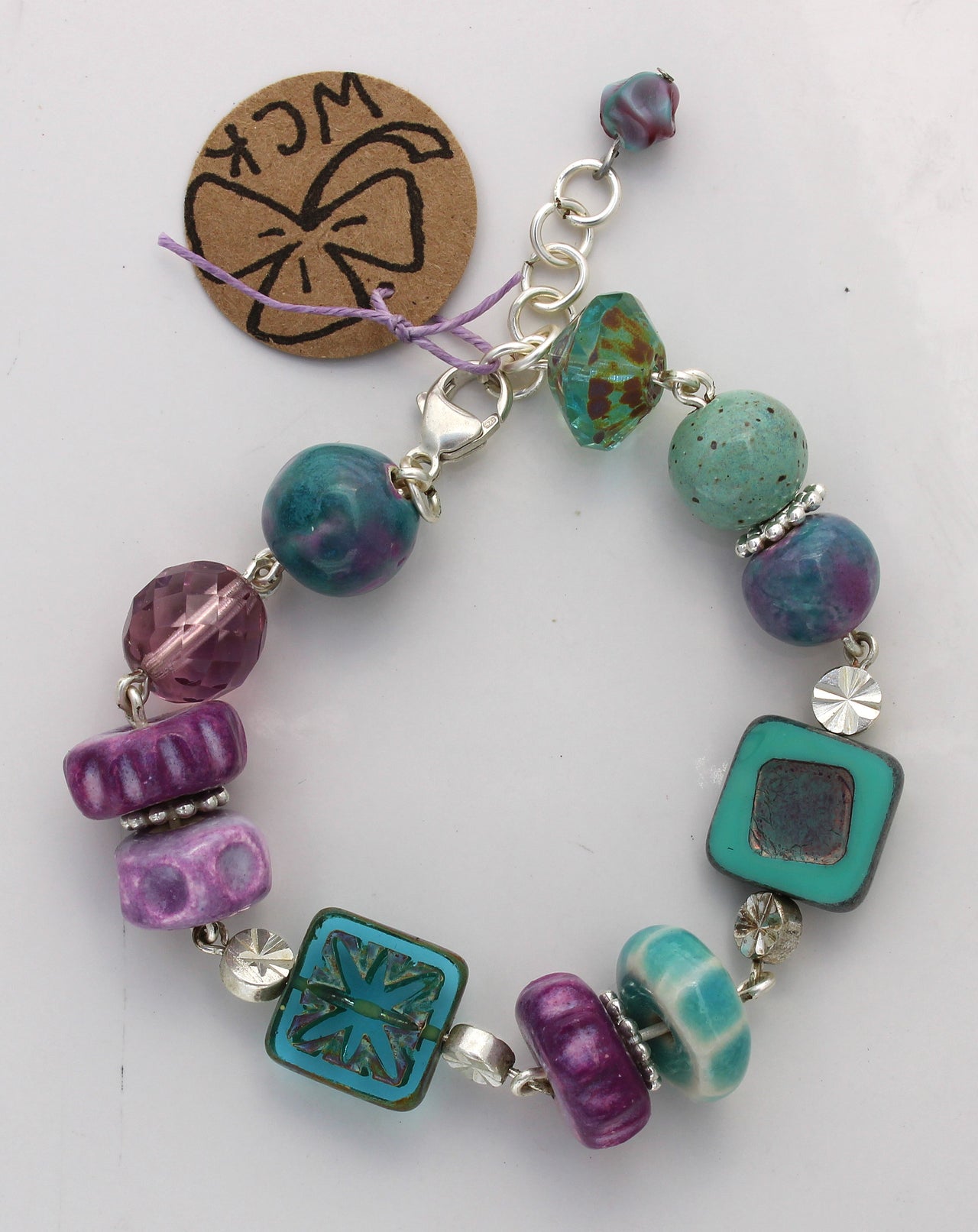 Turquoise and Purple Bracelet 1