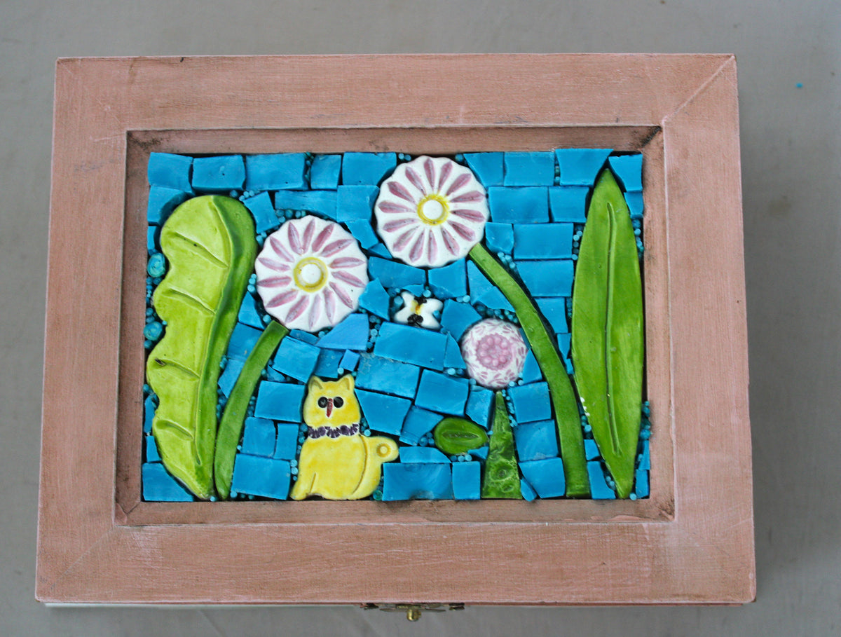 Large Mosaic Wooden Box 1
