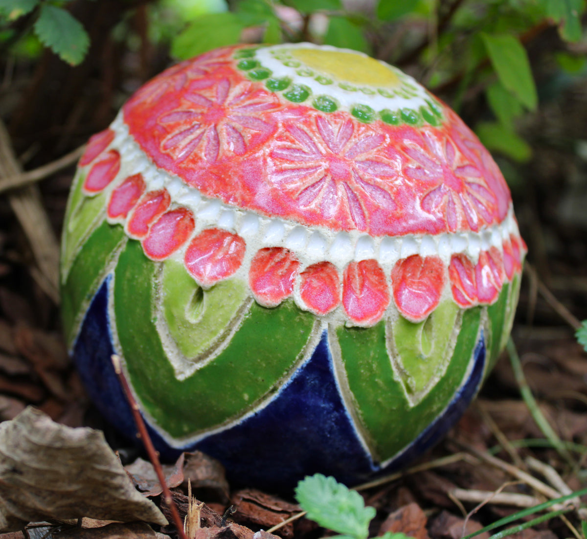 Ceramic Garden Orb Sculpture