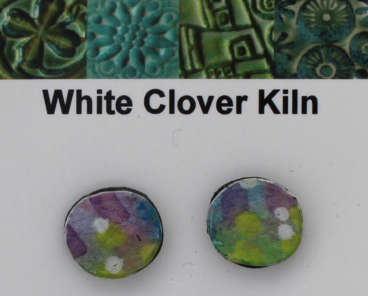 Hand Painted Paper Post Earrings 2603