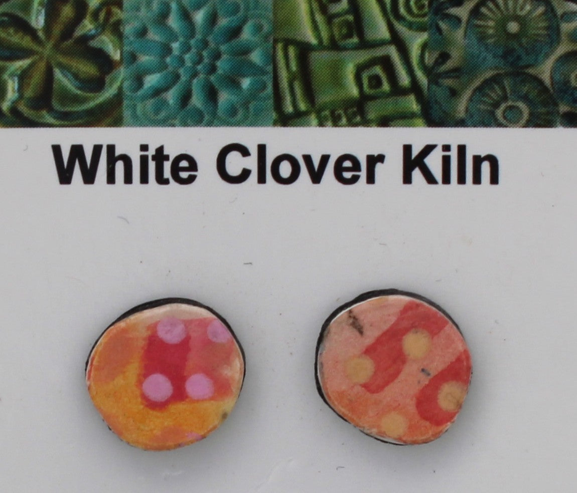 Hand Painted Paper Post Earrings 2606