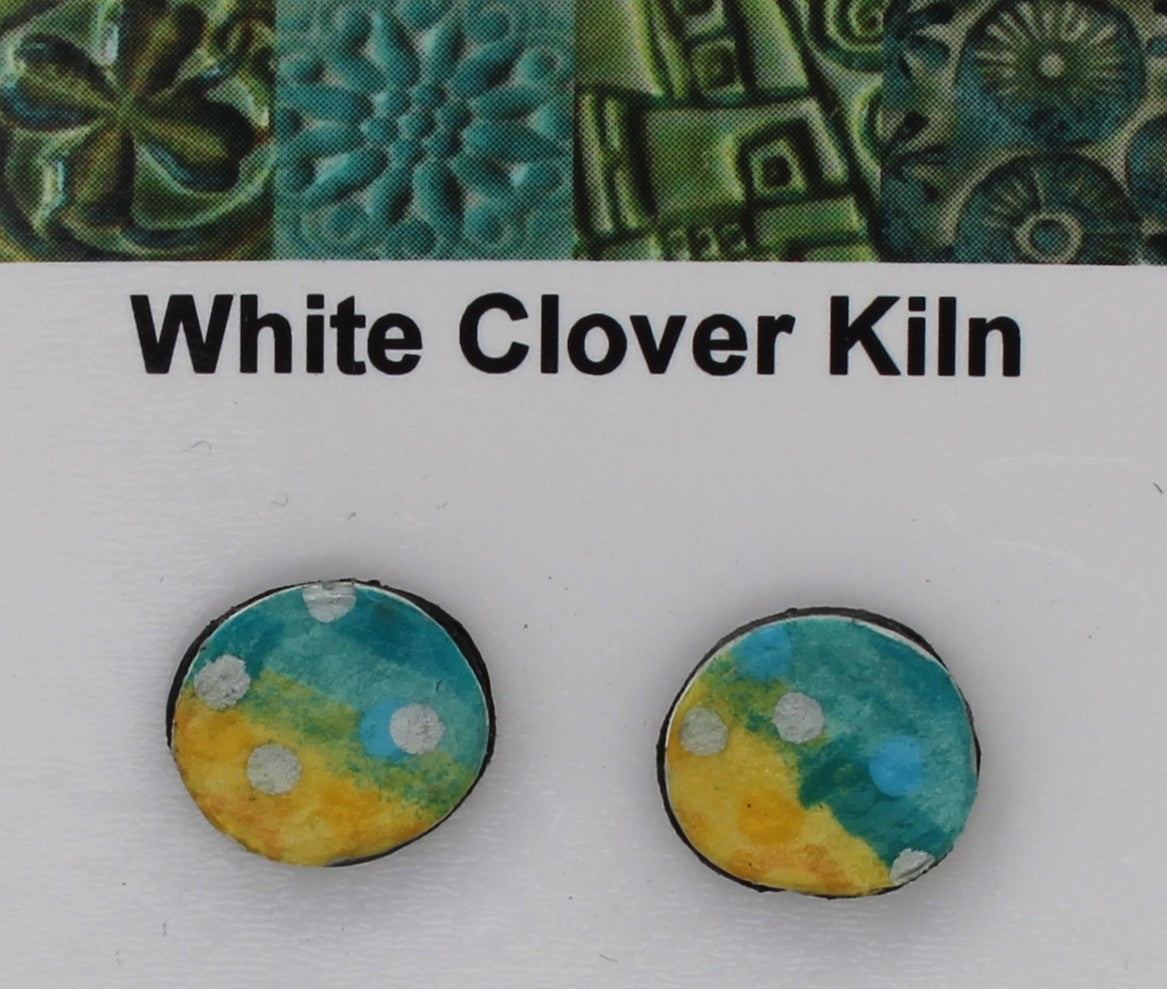 Hand Painted Paper Post Earrings 2608