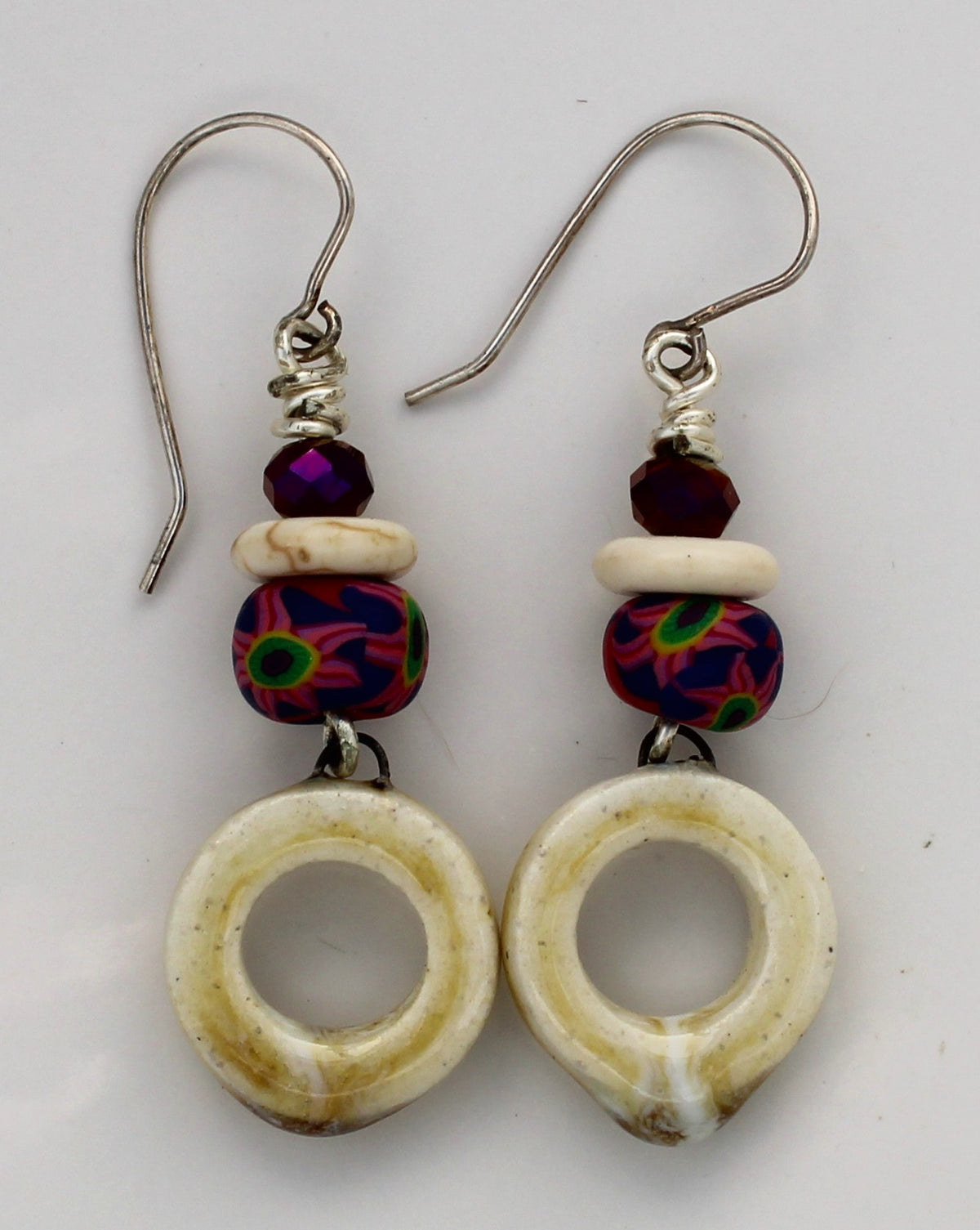 Sterling Silver and Ceramic Earrings 2602
