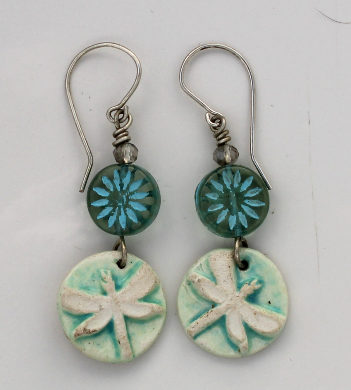 Sterling Silver and Ceramic Earrings 2603