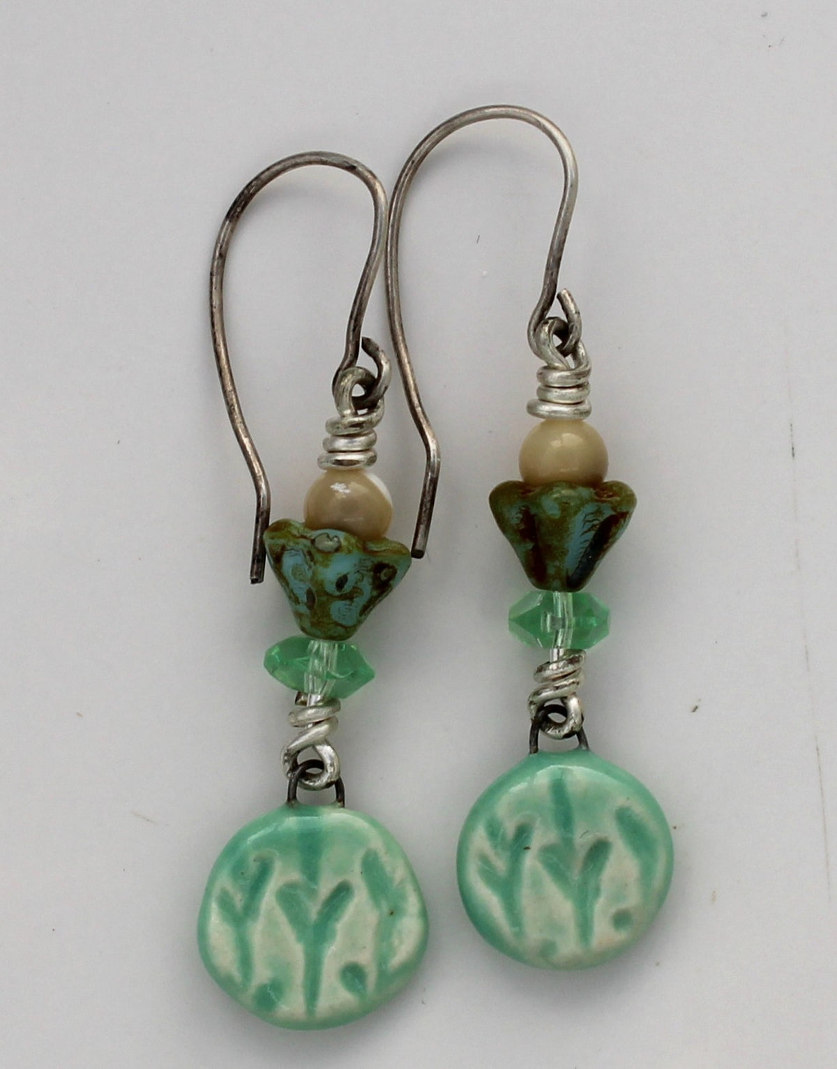 Sterling Silver and Ceramic Earrings 2604