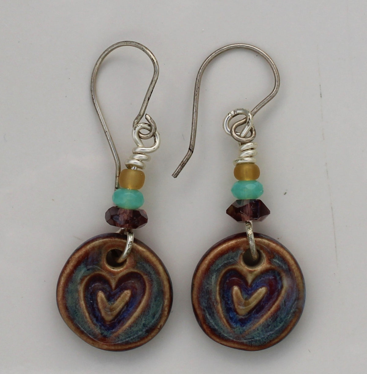 Sterling Silver and Ceramic Earrings 2605