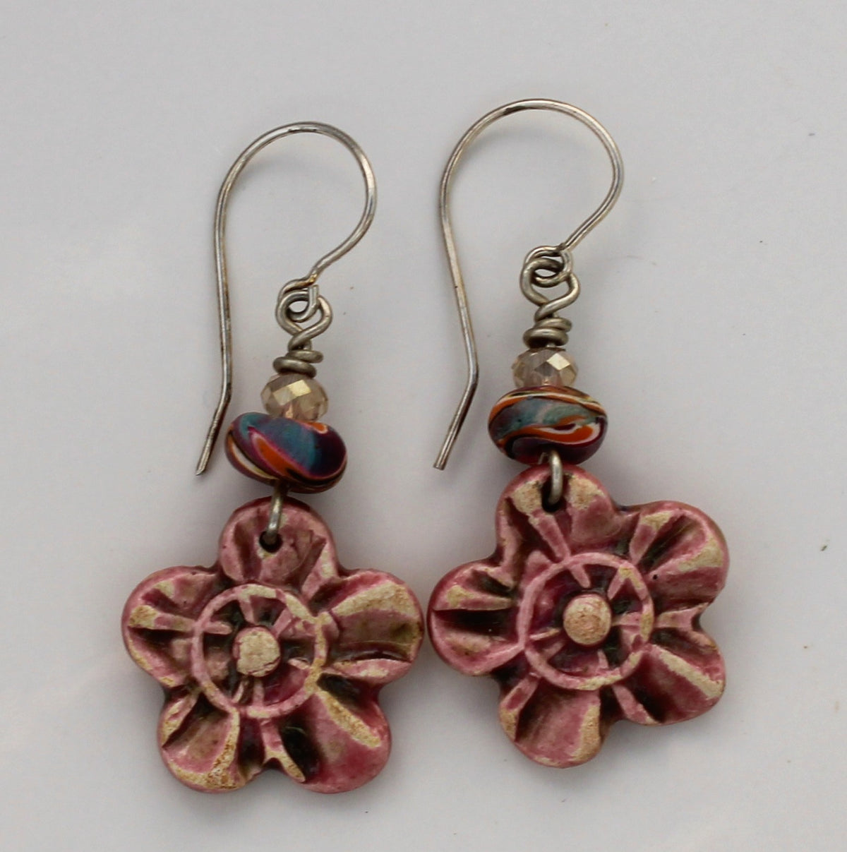Sterling Silver and Ceramic Earrings 2606