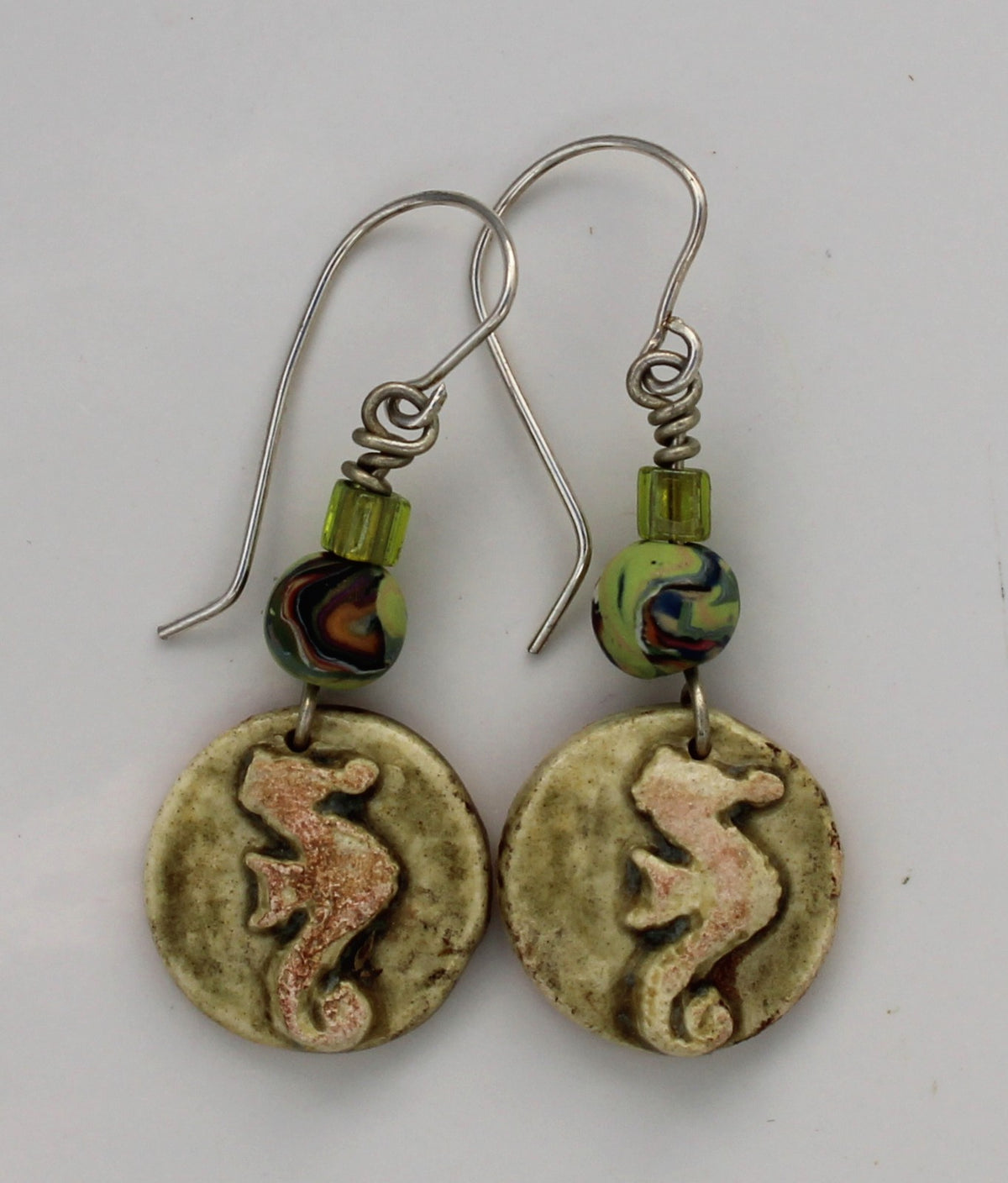 Sterling Silver and Ceramic Earrings 2609