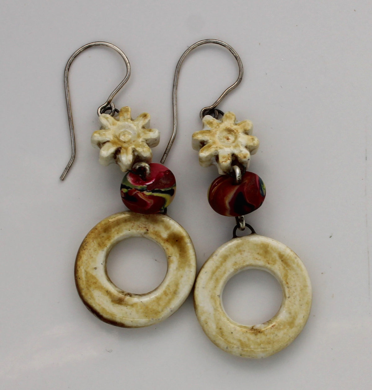 Sterling Silver and Ceramic Earrings 2612
