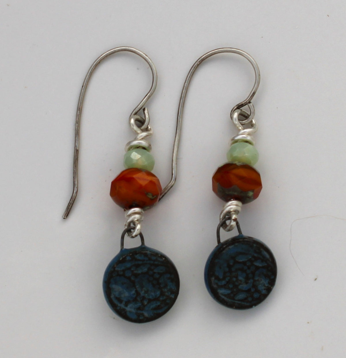 Sterling Silver and Ceramic Earrings 2613