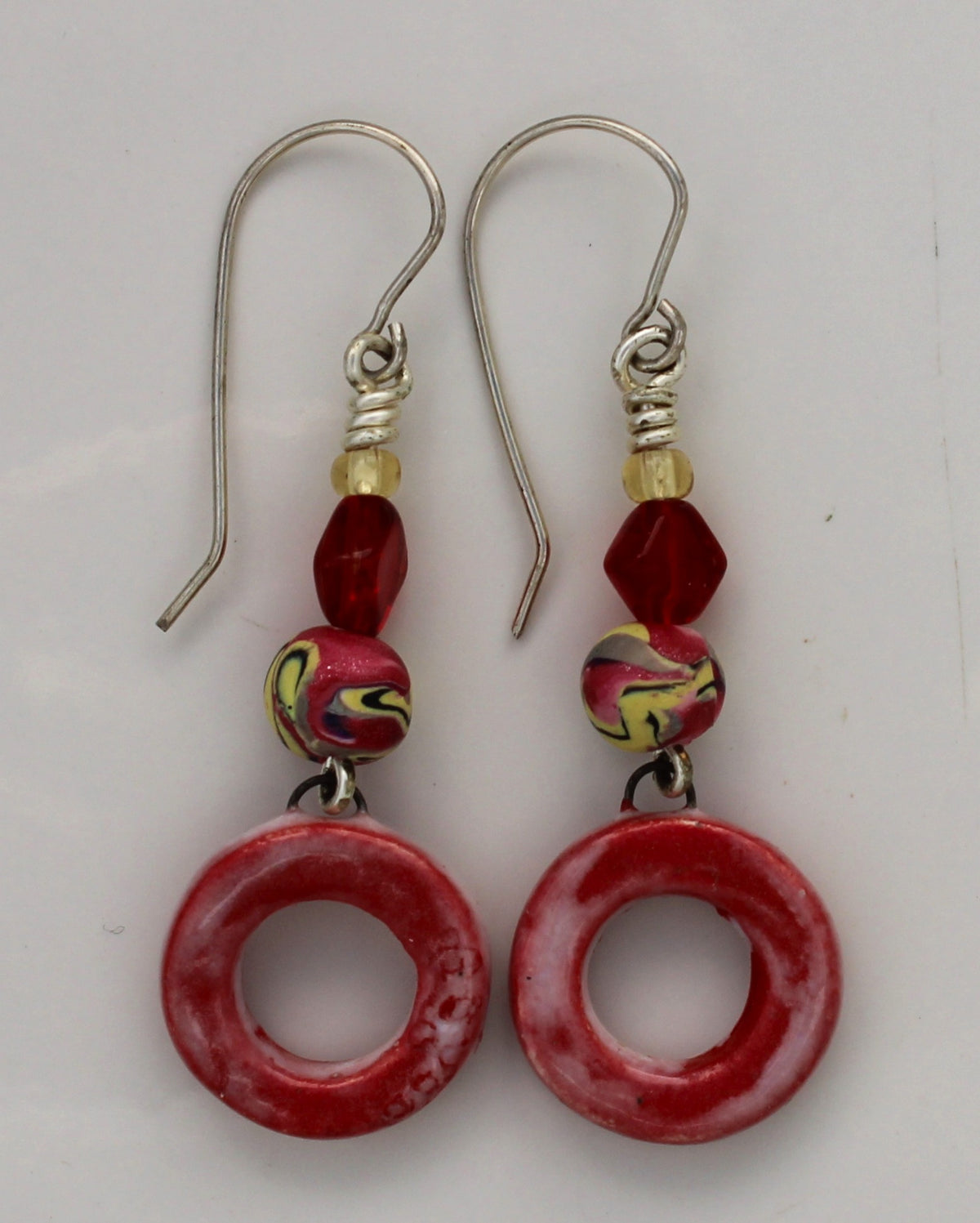 Sterling Silver and Ceramic Earrings 2614