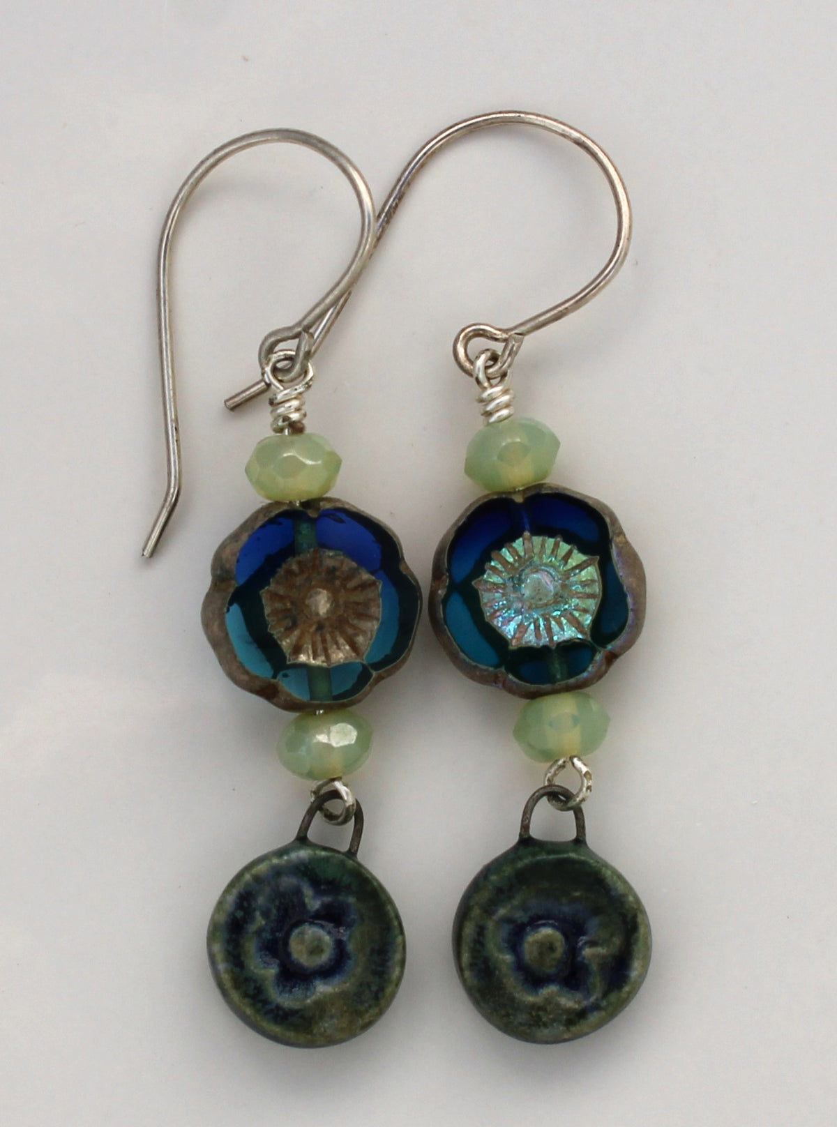Sterling Silver and Ceramic Earrings 2616